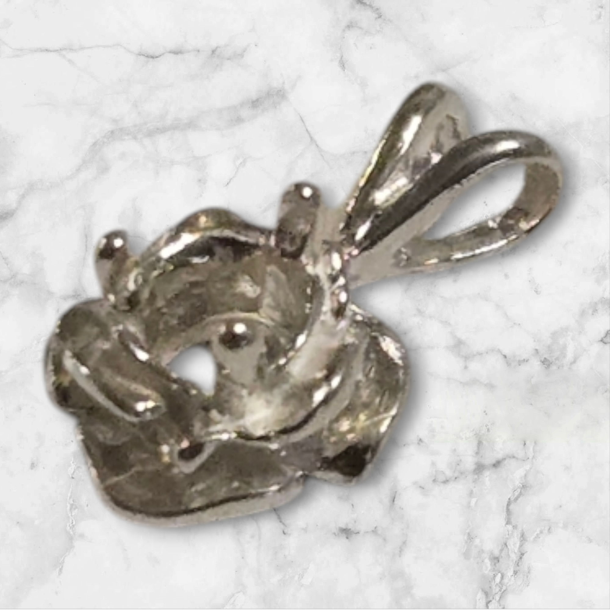 Sterling Silver or 14K Gold Rose Flower Pendant Setting - 2mm & 4mm Round - Handcrafted in USA - Perfect for Necklaces, Bracelets & Jewelry Making