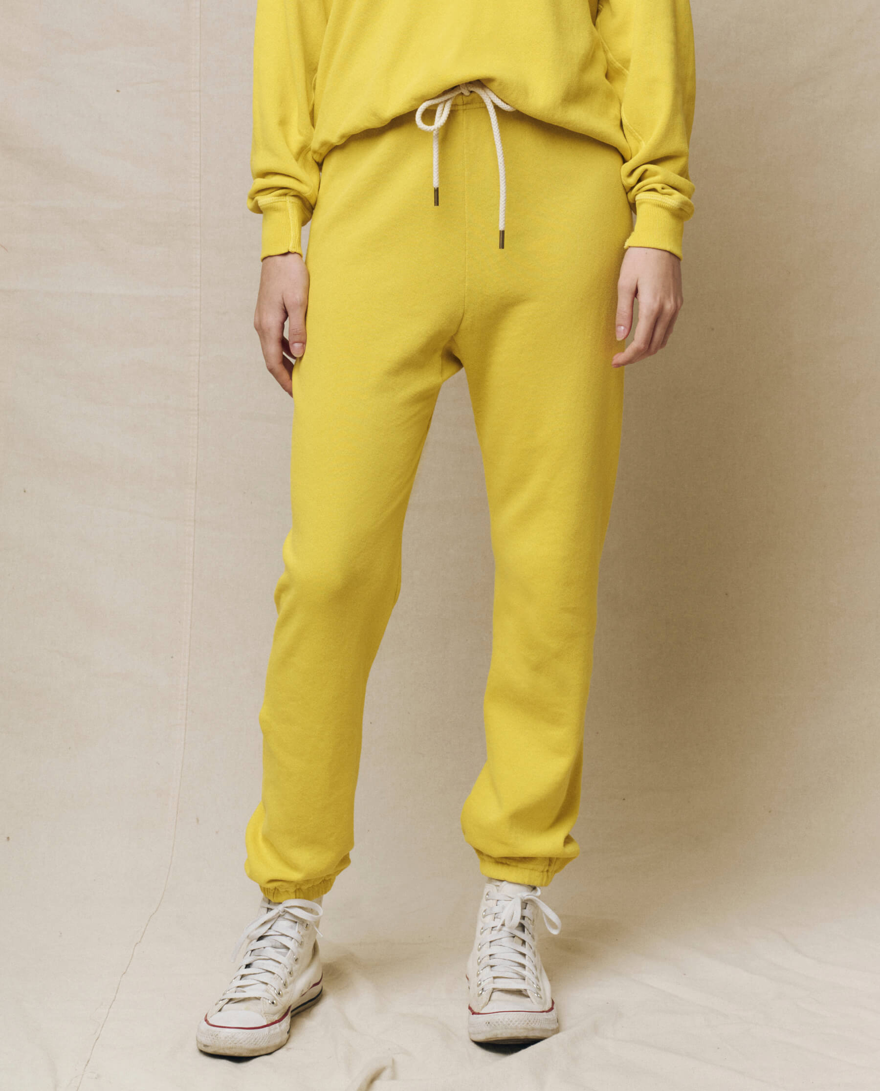 Stadium Sweatpants for Women - Solid Daffodil Yellow Joggers | Comfortable Lounge Pants for Yoga, Running & Casual Wear