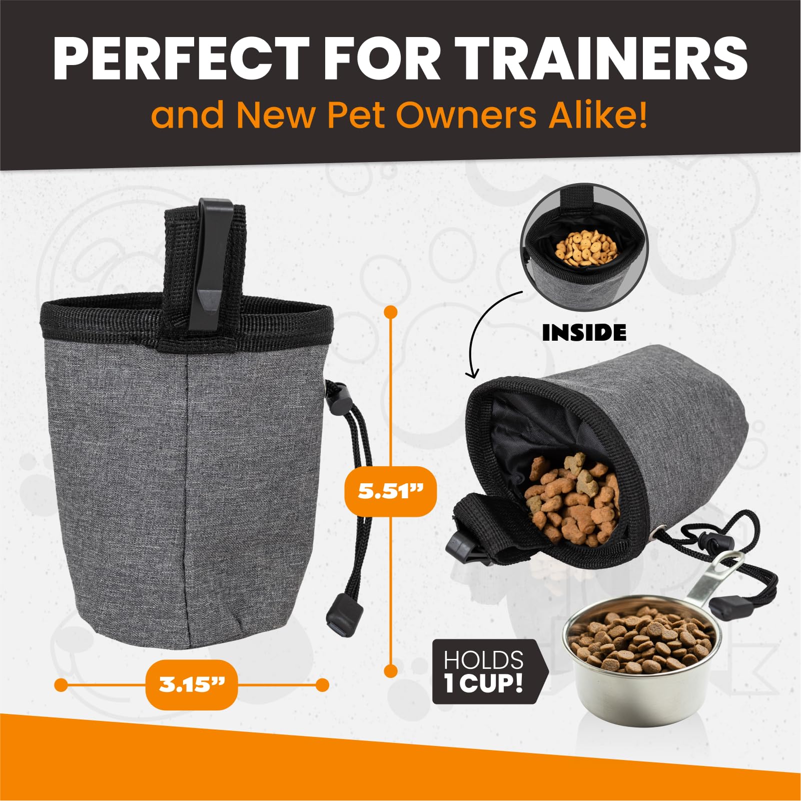 **Premium Dog Training Treat Pouch with Waterproof Liner – Hands-Free Leash Clip & Travel Bowl – Ideal for Puppy Training, Outdoor Walks & Travel**