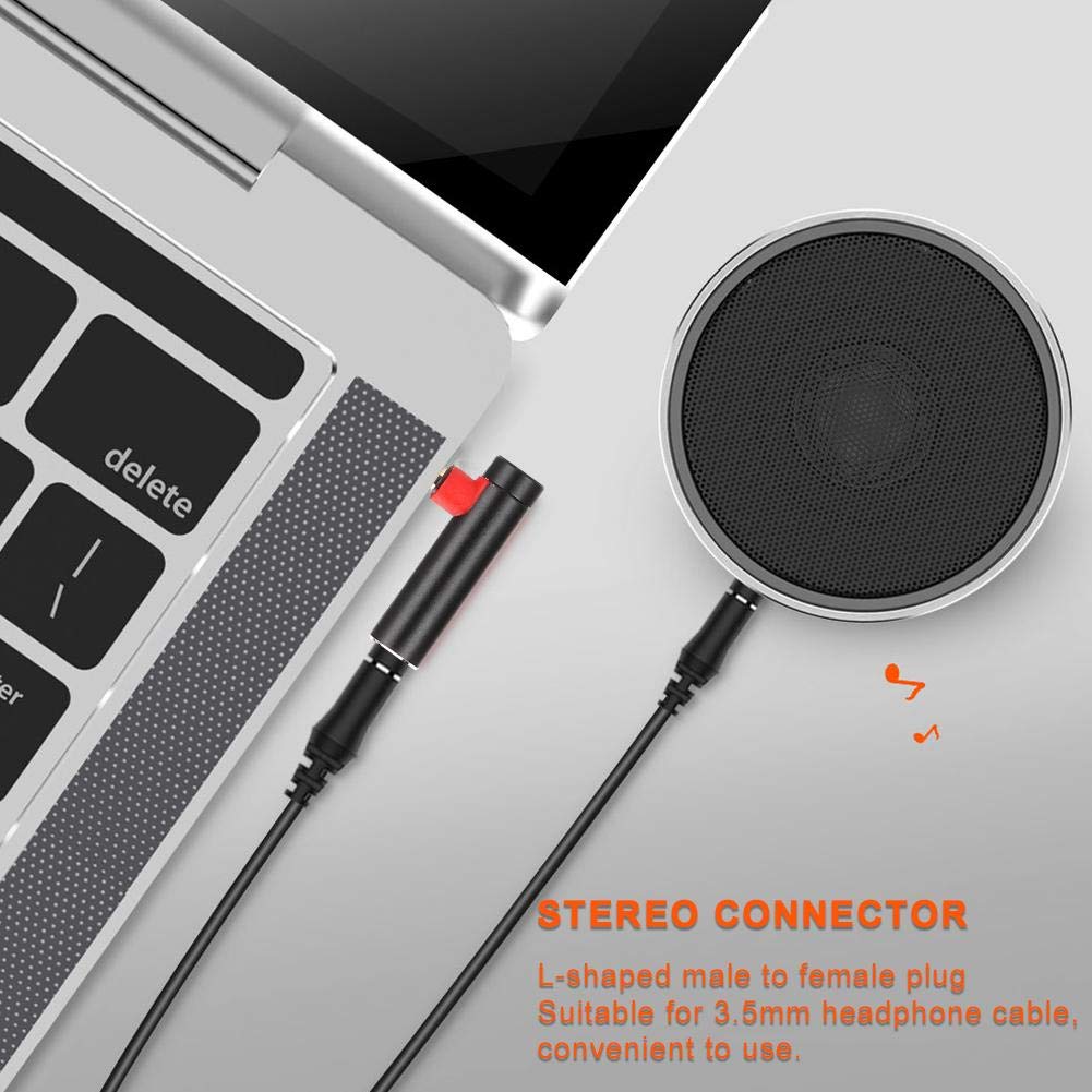 2PCS 3.5mm Male to Female Audio Adapter - 90 Degree Right Angle Stereo Headphone Jack Connector for iPhone, Samsung, PC, Laptop - Perfect for Gaming Headsets, Car Audio & Home Theater Systems