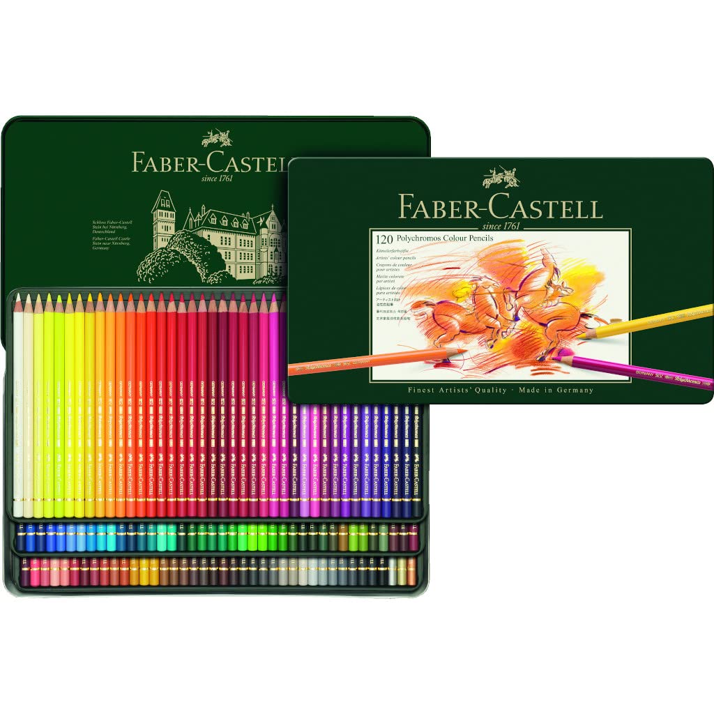 Faber-Castell Polychromos 120-Color Artist Pencils Set - Premium Oil-Based Colored Pencils for Professional Drawing, Sketching & Adult Coloring - Perfect for Artists, Illustrators & Art Enthusiasts