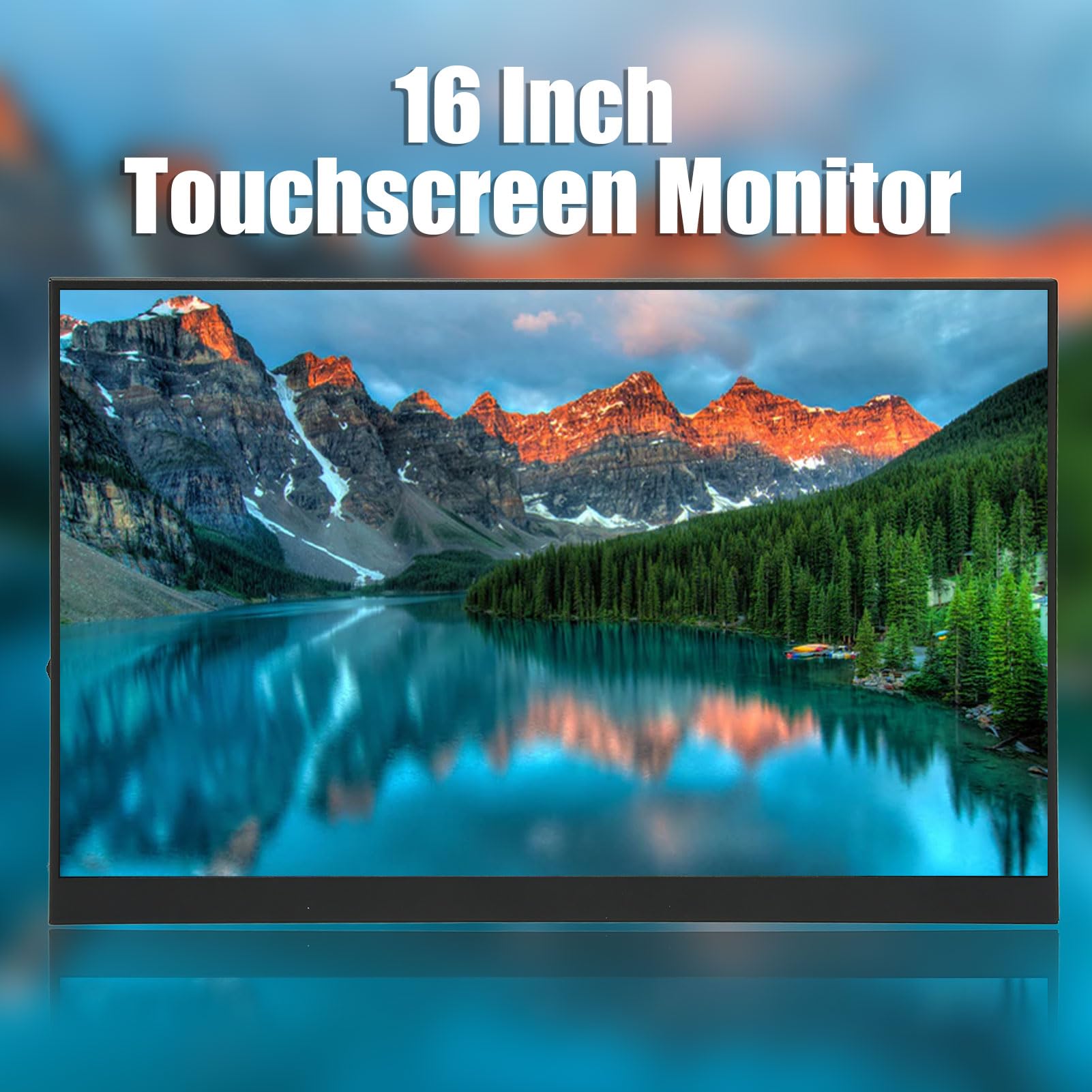 16 Inch Portable Touchscreen Monitor - 1920x1200 FHD, Multi-Platform Compatible with PC/Laptop/Tablet, High Refresh Rate & Clear Sound - Perfect for Work, Gaming & Travel
