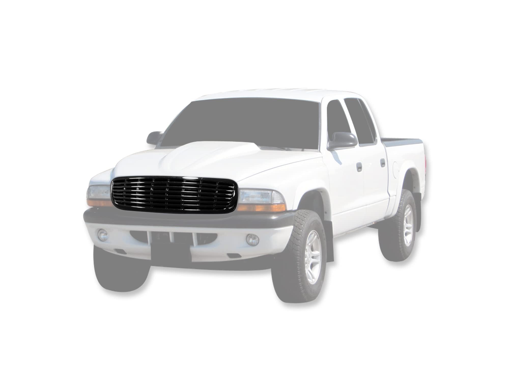 Armordillo USA 7147690 Gloss Black Horizontal Front Grill Grille Replacement for 1997-2004 Dodge Dakota Truck - Perfect for Off-Roading & Custom Car Upgrades