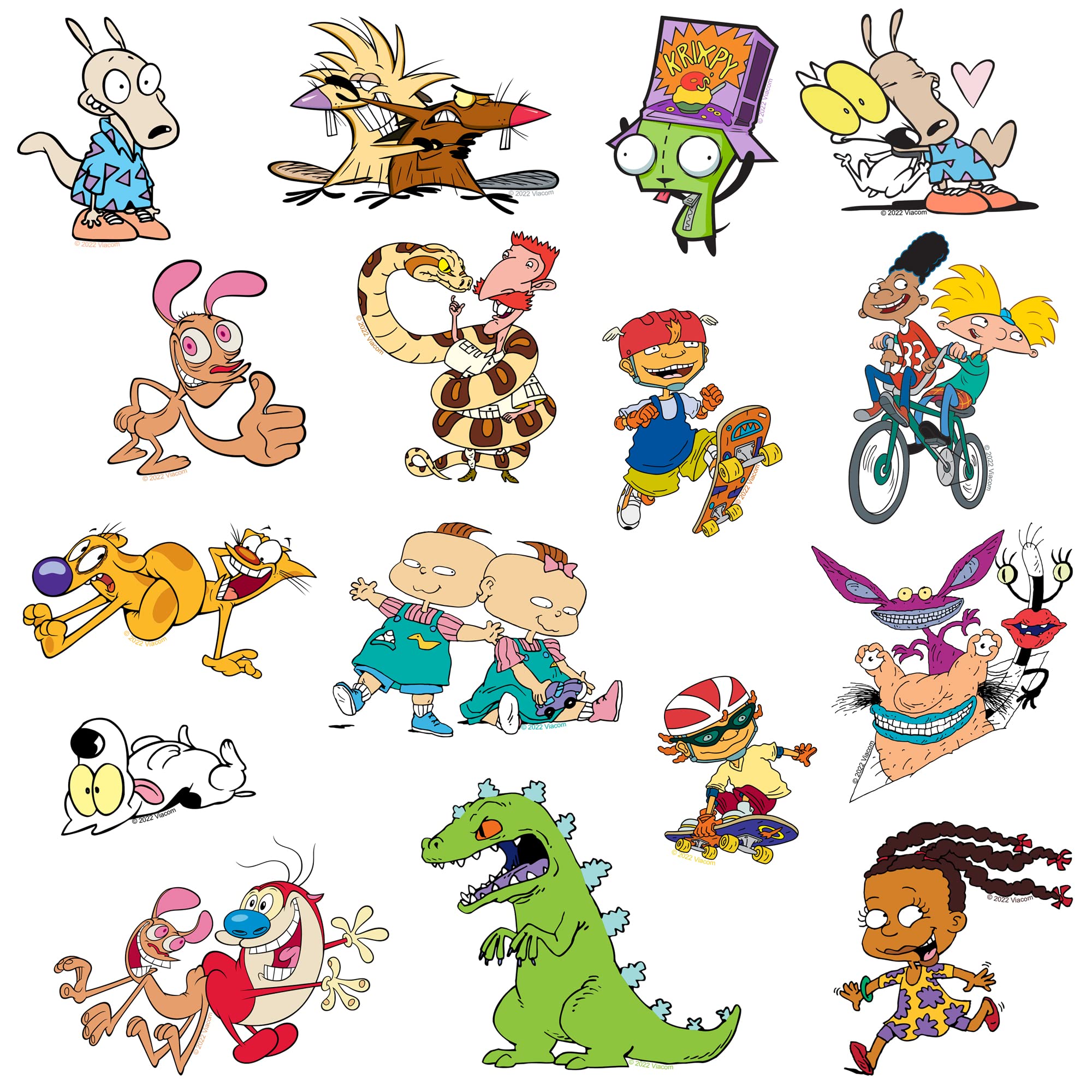 Nickelodeon 90's Nostalgic Sticker Pack - 50 Large Die-Cut Vinyl Stickers for Laptop, Water Bottle, Scrapbooking, Tablet & Skateboard - Indoor & Outdoor Decoration - Perfect for DIY Crafts, School Supplies & Gift Giving