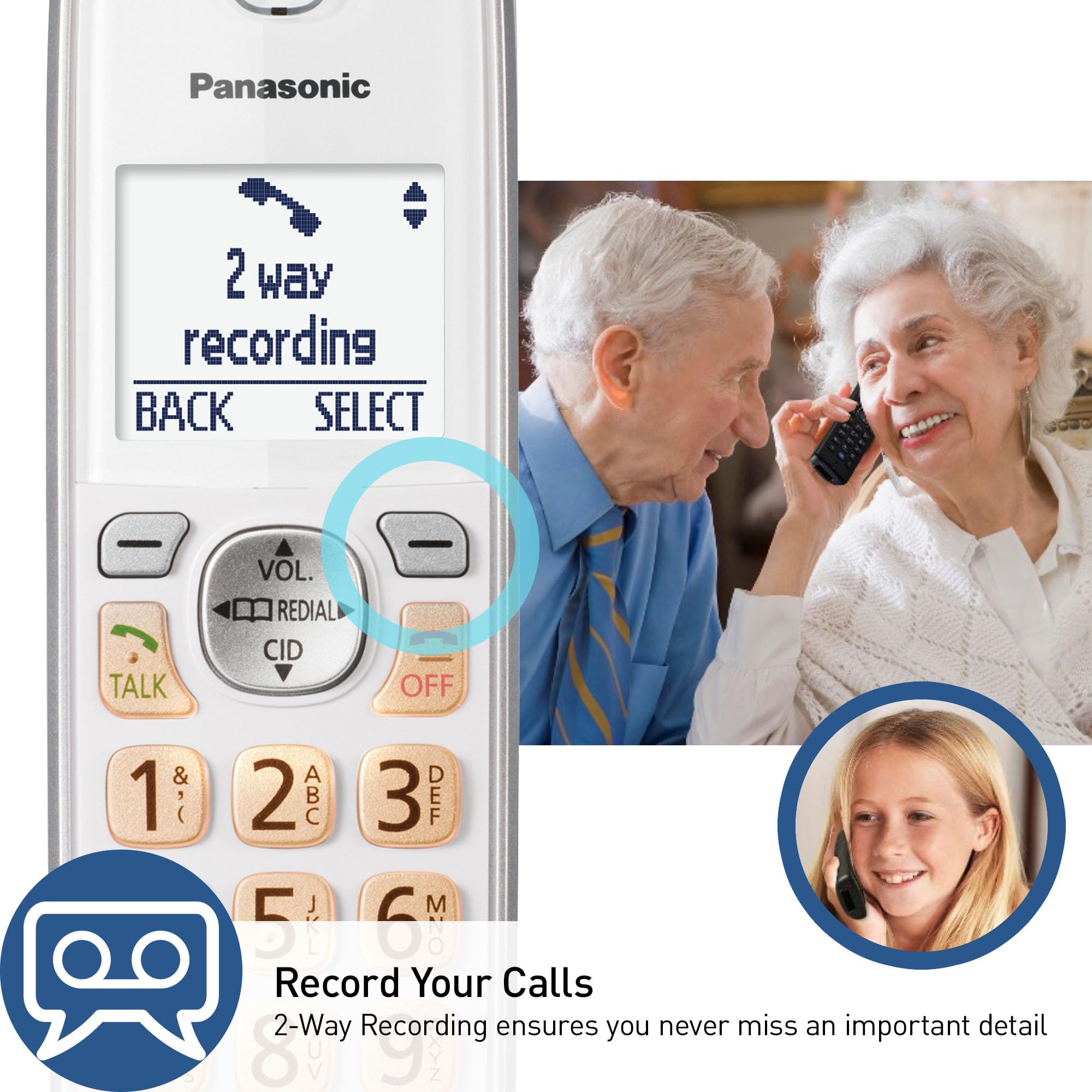 Panasonic KX-TGD864W Cordless Phone System - 4 Handsets, Answering Machine, Bluetooth Link2Cell, Voice Assistant & Call Blocking | Home & Office Communication Solution (White)