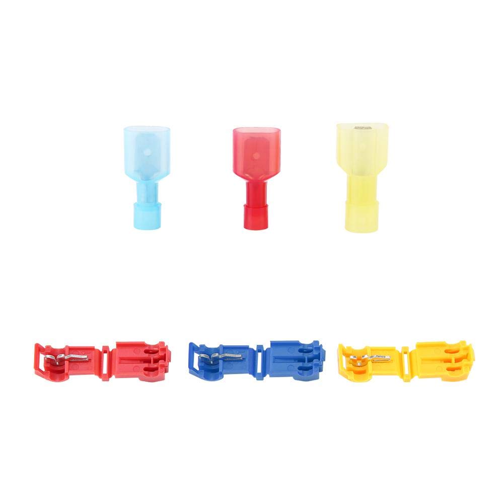 Meiyya 240pcs T-Tap Wire Connectors Kit - Brass & Plastic Solderless Terminals for Auto & Home Wiring
