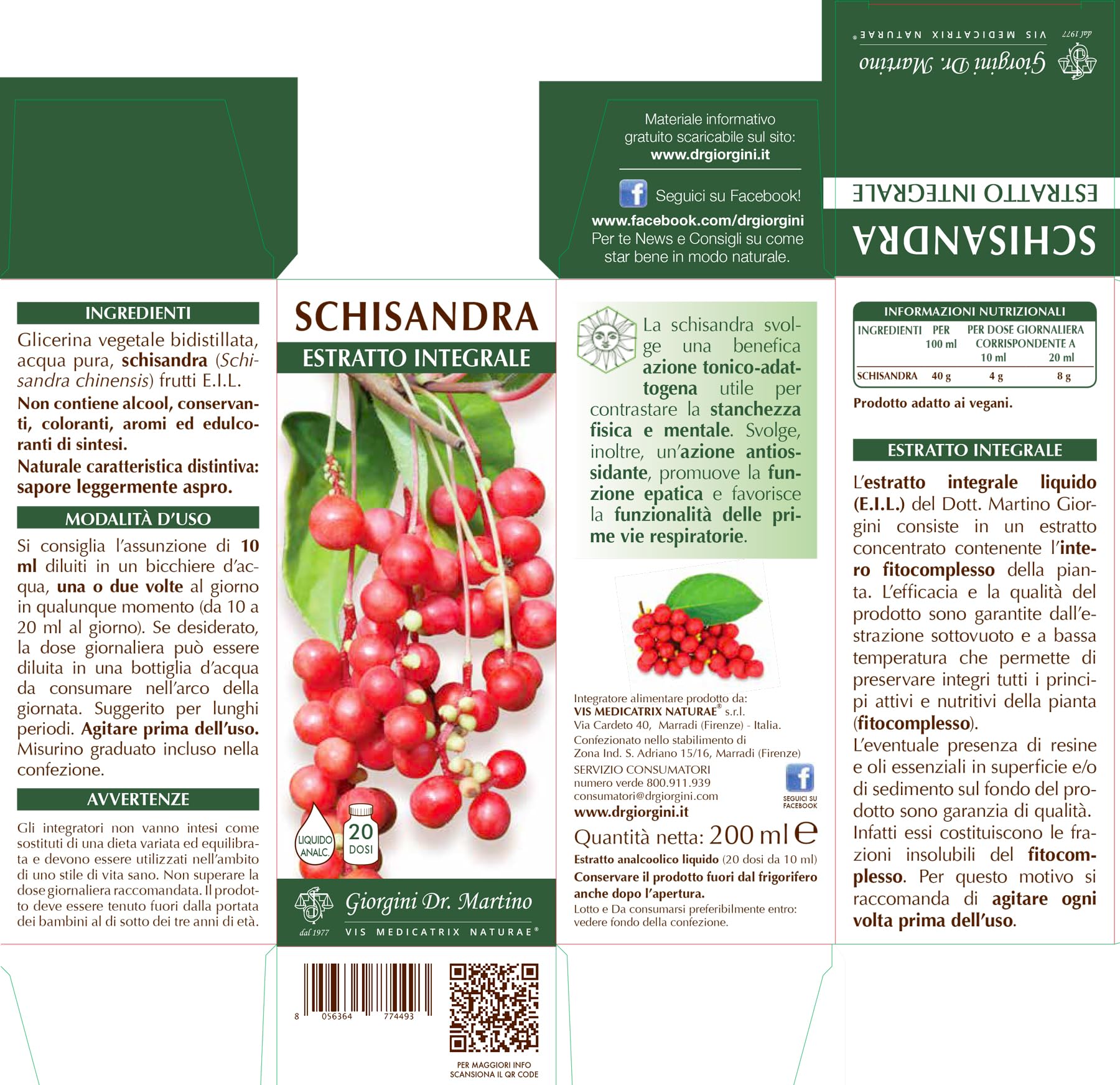 Dr. Giorgini Schisandra Liquid Extract - Alcohol-Free Dietary Supplement (200ml) for Immune Support & Stress Relief - Perfect for Daily Wellness & Natural Energy Boost
