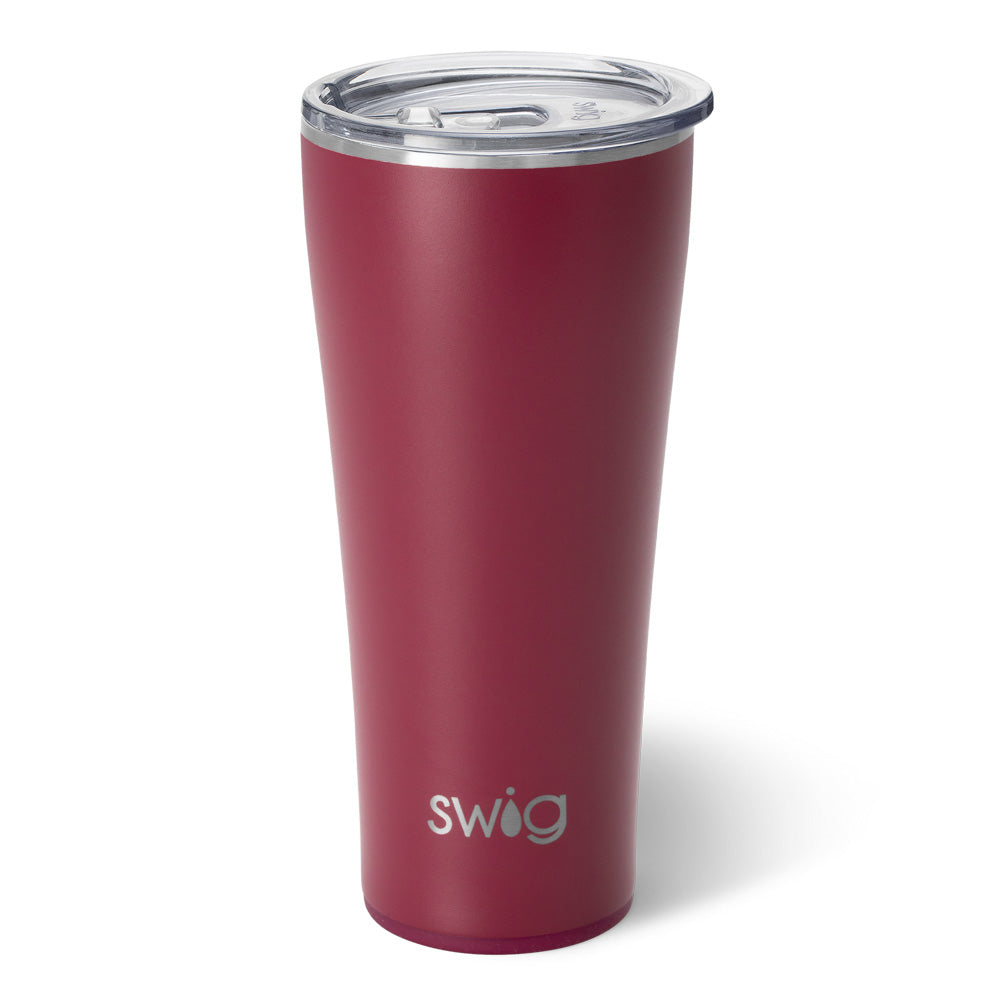32oz Insulated Stainless Steel Maroon Tumbler with Lid & Straw - Leakproof Travel Mug for Hot & Cold Drinks - Perfect for Office, Gym, Hiking & Outdoor Activities