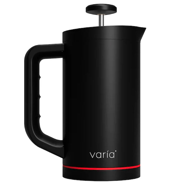Varia Pro Coffee Press - French Press Coffee Maker for Home, Office & Travel - Stainless Steel & Glass Coffee Press with 3-Level Filtration System - Perfect for Espresso, Cold Brew & Tea Making