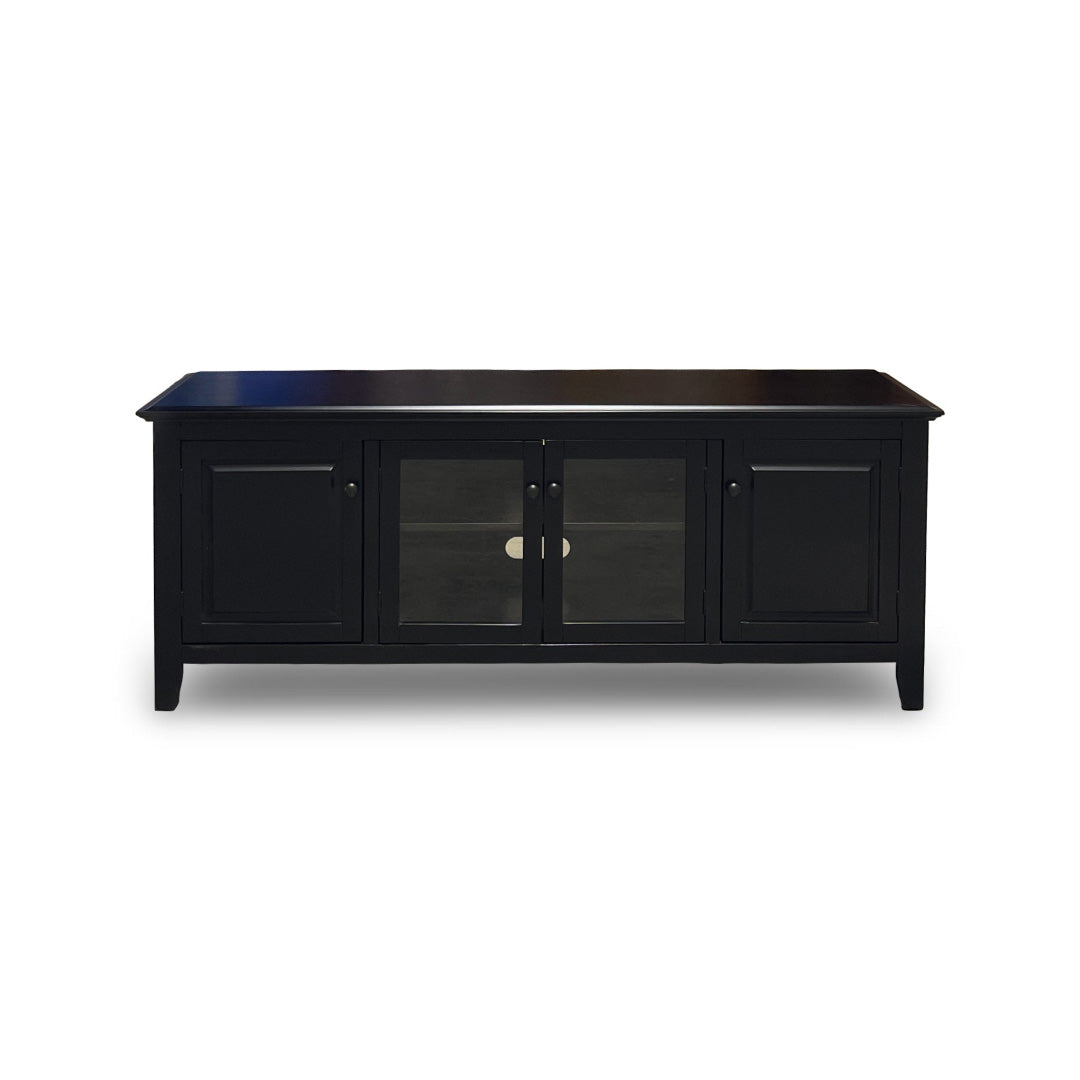 Modern Pembroke TV Stand in Black - Stylish Entertainment Center for Living Room, Bedroom, or Home Theater