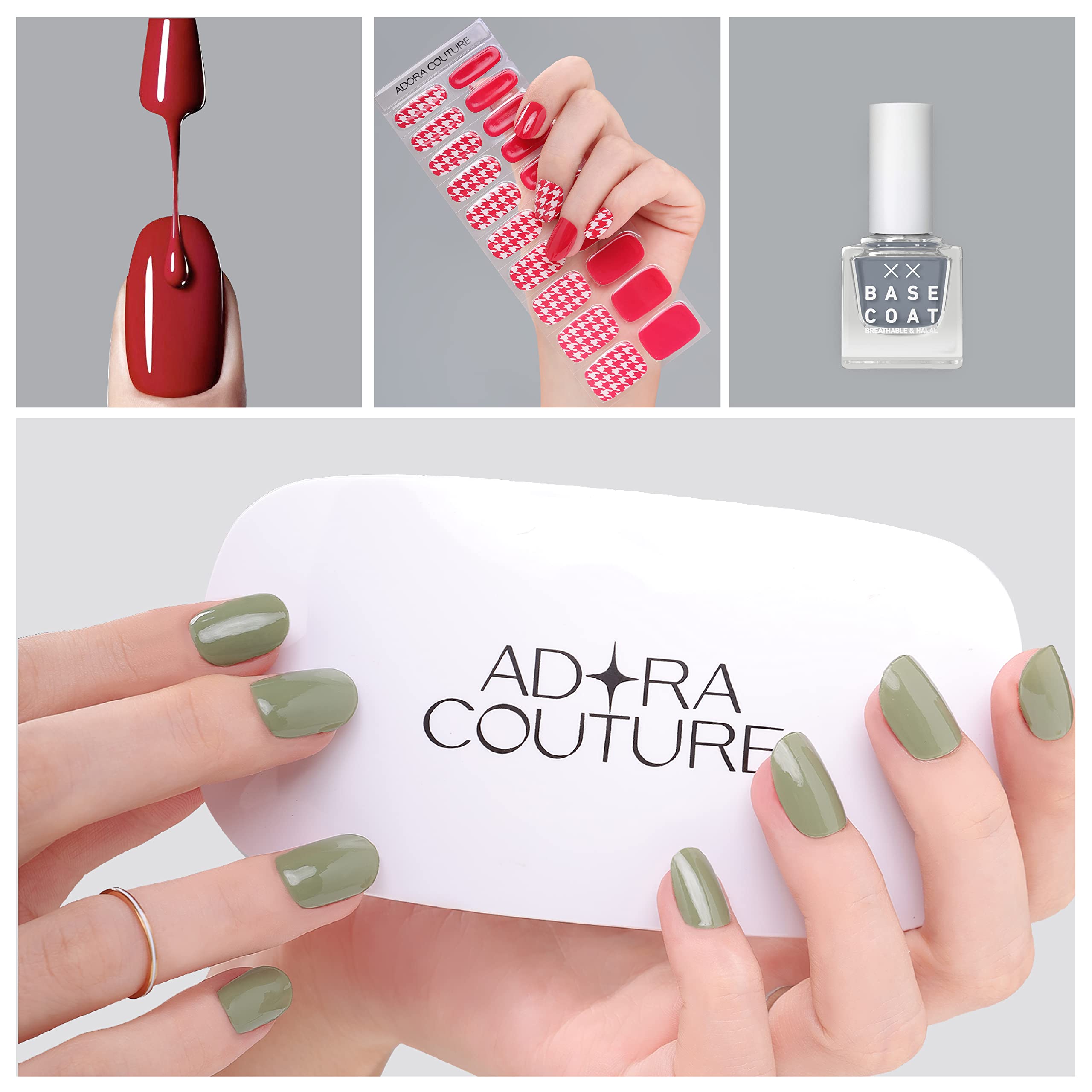 Adora Couture 6W UV LED Nail Lamp - Portable Gel Nail Dryer for Gel Polish, Nail Art, Stickers & Strips - 45s/60s Timer - Perfect for Home Manicures & Salon Use