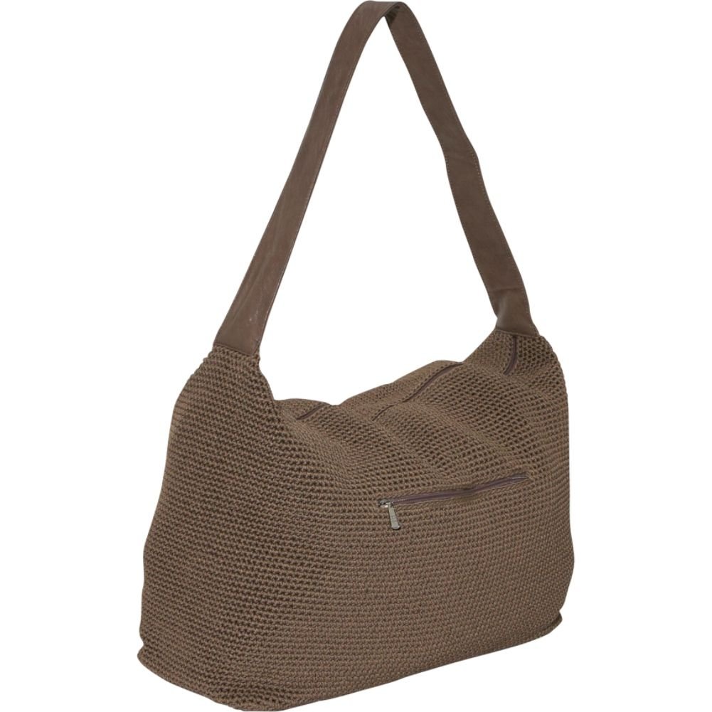 THE SAK Women's Sport Crochet Large Duffel Hobo Bag - Taupe Color, Stylish & Spacious Handbag for Gym, Travel & Everyday Use