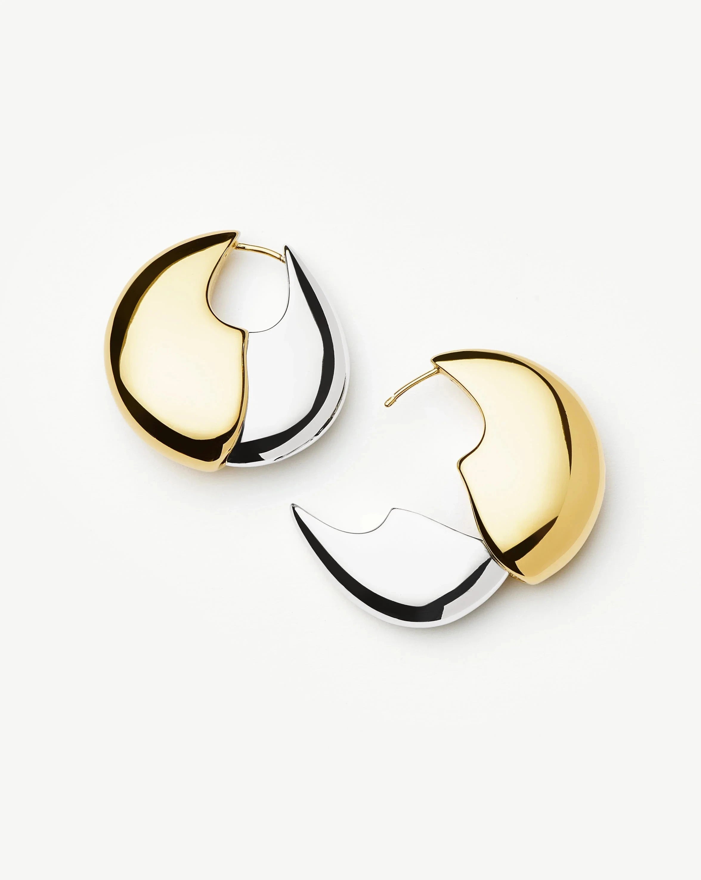 Sculptural Pebble Medium Hoop Earrings in Mixed Metal | Trendy Boho Jewelry for Women | Perfect for Everyday Wear & Special Occasions