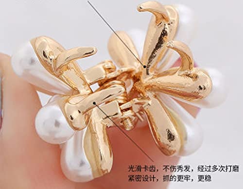 HOMEMATES 6-Piece Korean Style Pearl Hair Clips Set - Large Hair Pins & Barrettes for Women & Girls - Elegant Fashion Hair Accessories for Weddings, Parties & Daily Styling