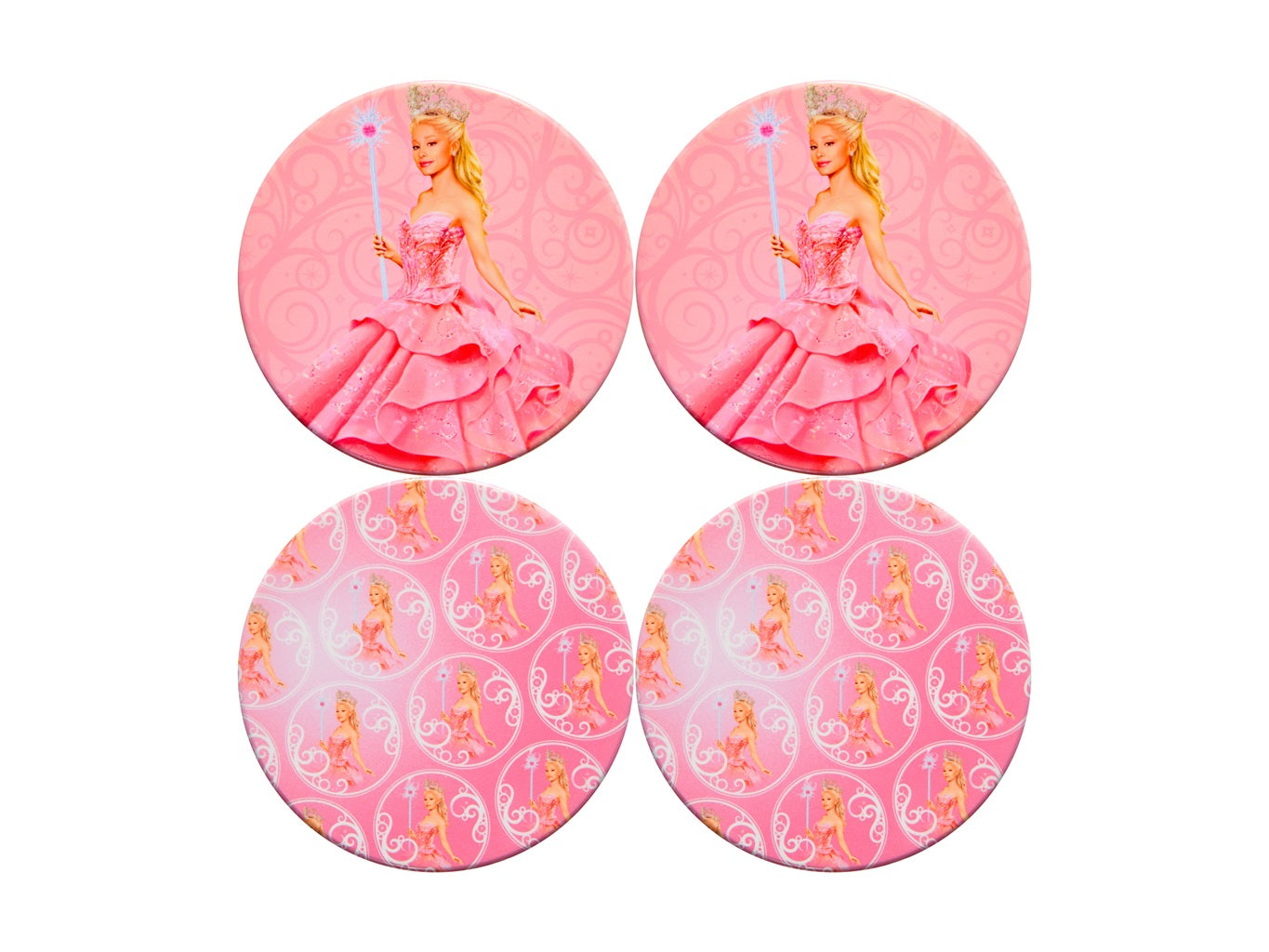 Maxwell & Williams Wicked Magical Ceramic Coaster Set - 4 Pack (10cm) - Glinda Themed Gift Box - Perfect for Harry Potter Fans, Home Decor & Party Supplies