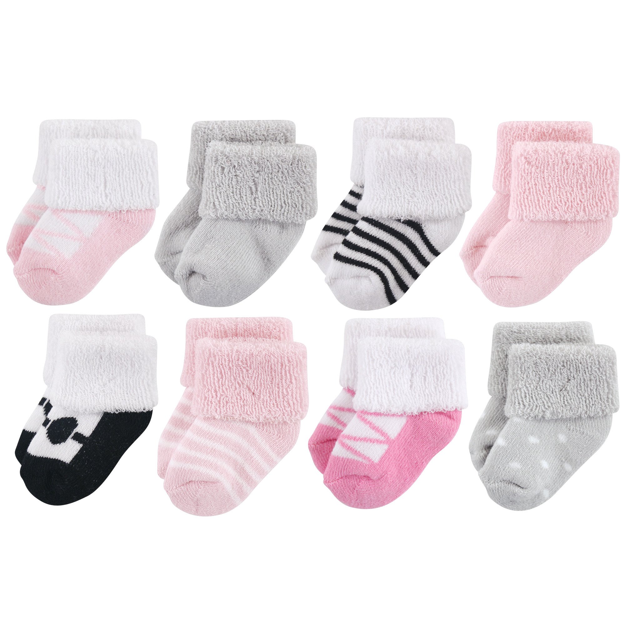 Luvable Friends Soft Terry Cotton Baby Socks for Newborns & Infants - Cozy & Non-Slip for Everyday Wear, Playtime & Nursery