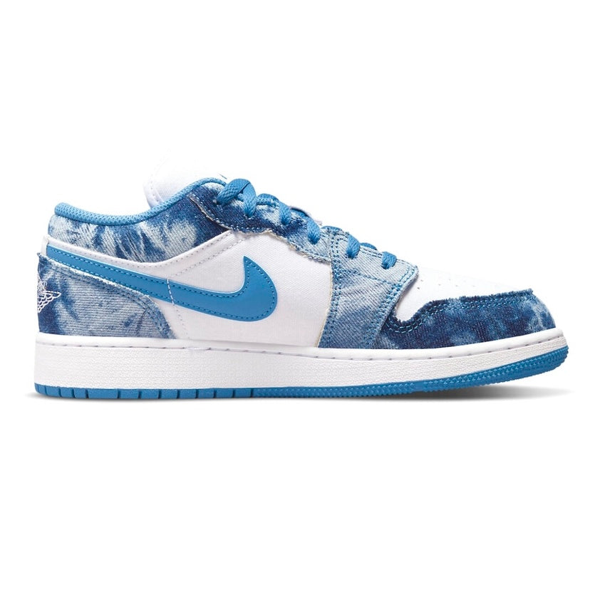 Air Jordan 1 Low GS Sneakers - White & Dutch Blue Basketball Shoes for Girls - Perfect for School, Sports & Casual Wear