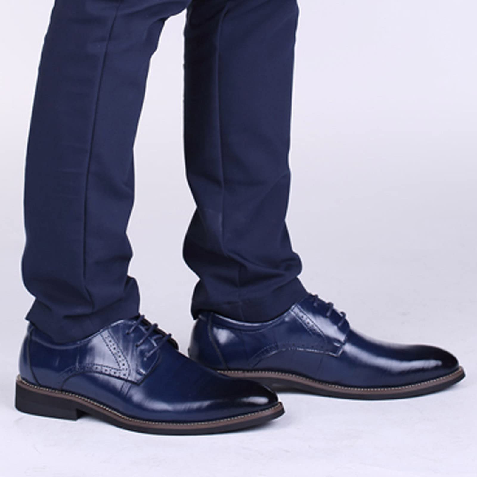 **Men's Genuine Leather Dress Shoes - Wide Width Derby Brogues for Business & Formal Occasions | Comfortable & Stylish Office & Wedding Shoes**