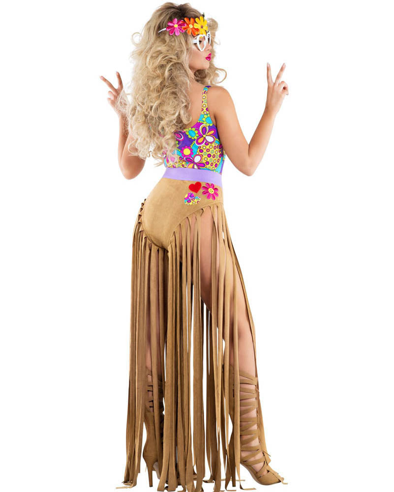 60s Sexy Hippie Women's Costume - Vintage 1960s Hippie Outfit for Women - Perfect for Halloween, Theme Parties & Retro Events