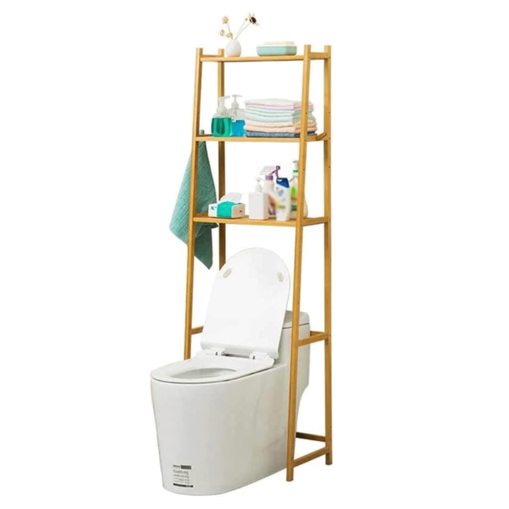DYNN Freestanding Over The Toilet Storage Rack with Large Table - Bathroom Corner Organizer for Towels, Toiletries & Essentials | Space-Saving Solution for Small Bathrooms