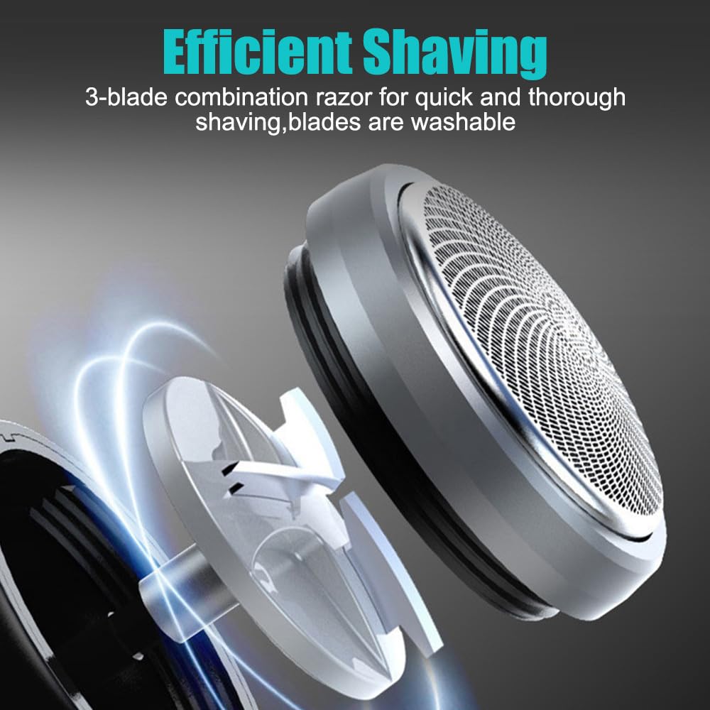 Mini Electric Shaver with Digital Display - Rechargeable Travel Razor for Men, Home & Office Use