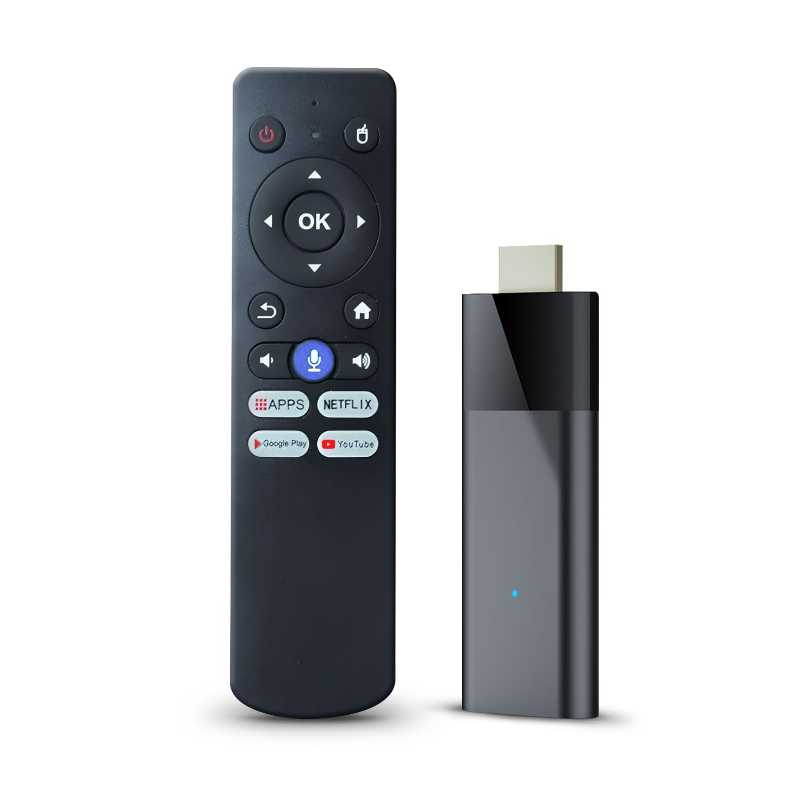 2024 BL Android TV Stick 4K - Android 10.0 Smart TV Box with 2GB RAM, 16GB ROM, H313 CPU | Dual-Band 2.4G/5G WiFi, Bluetooth 5.0 | Includes Bluetooth Voice Remote | Perfect for Streaming Netflix, Hulu, YouTube in 4K UHD on Any TV