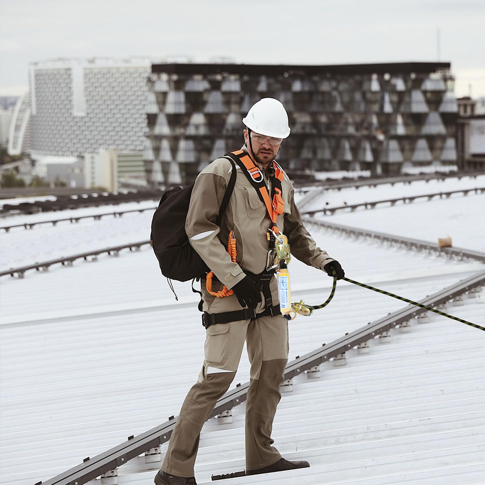 Vertical Lifeline Assembly Kit - Fall Protection Safety Equipment for Construction & Roofing | OSHA Compliant Climbing Gear for Workers at Heights