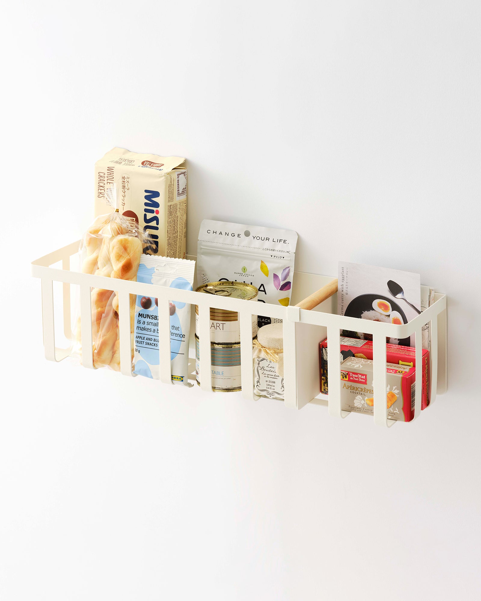 Magnetic Storage Basket - Steel & Wood Organizer for Kitchen, Bathroom, Office - Perfect for Spice Jars, Makeup, Office Supplies & Small Items