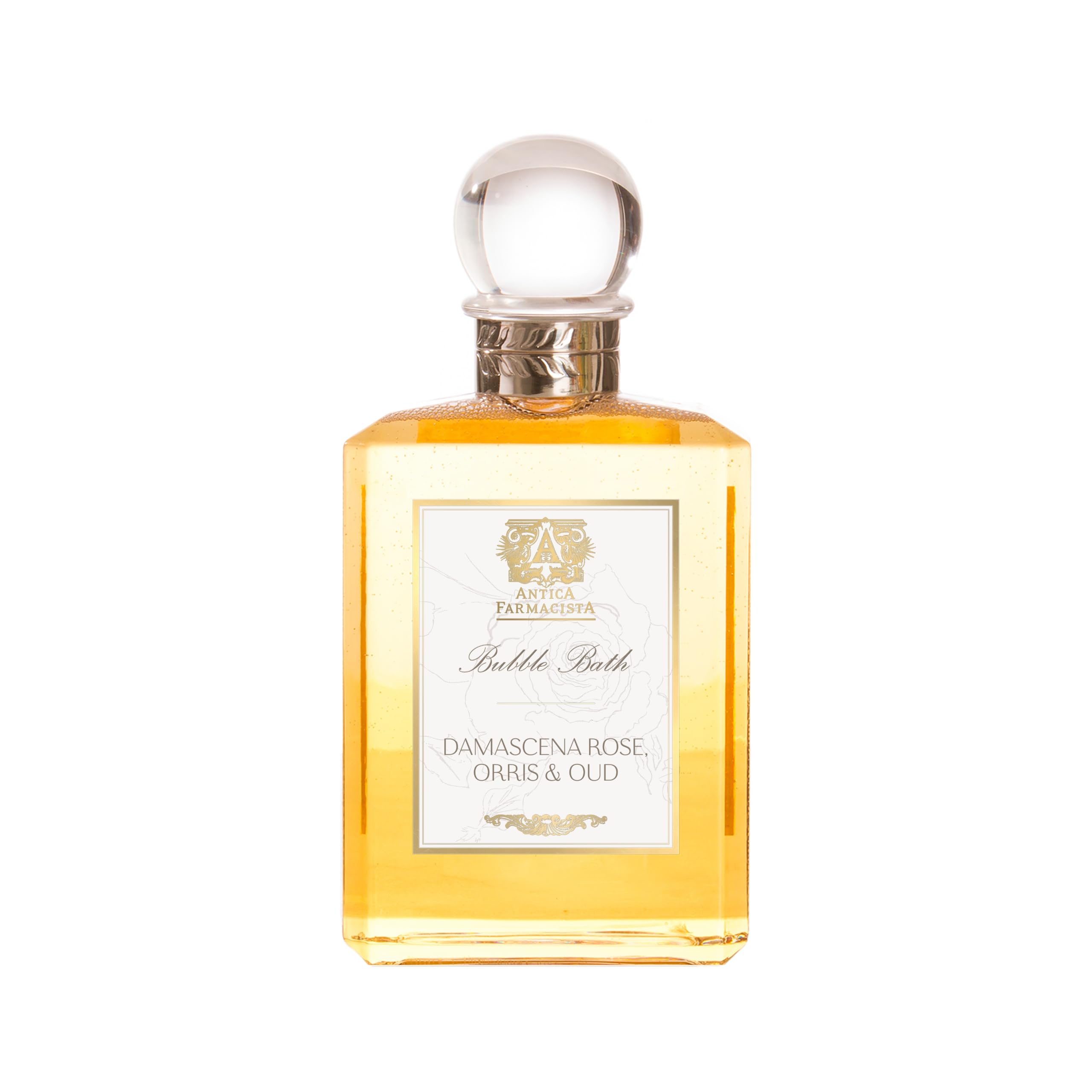 Antica Farmacista Damascena Rose, Orris & Oud Bubble Bath - 15.8 Fl Oz Luxury Scented Bath Soak for Relaxation & Spa Experience at Home