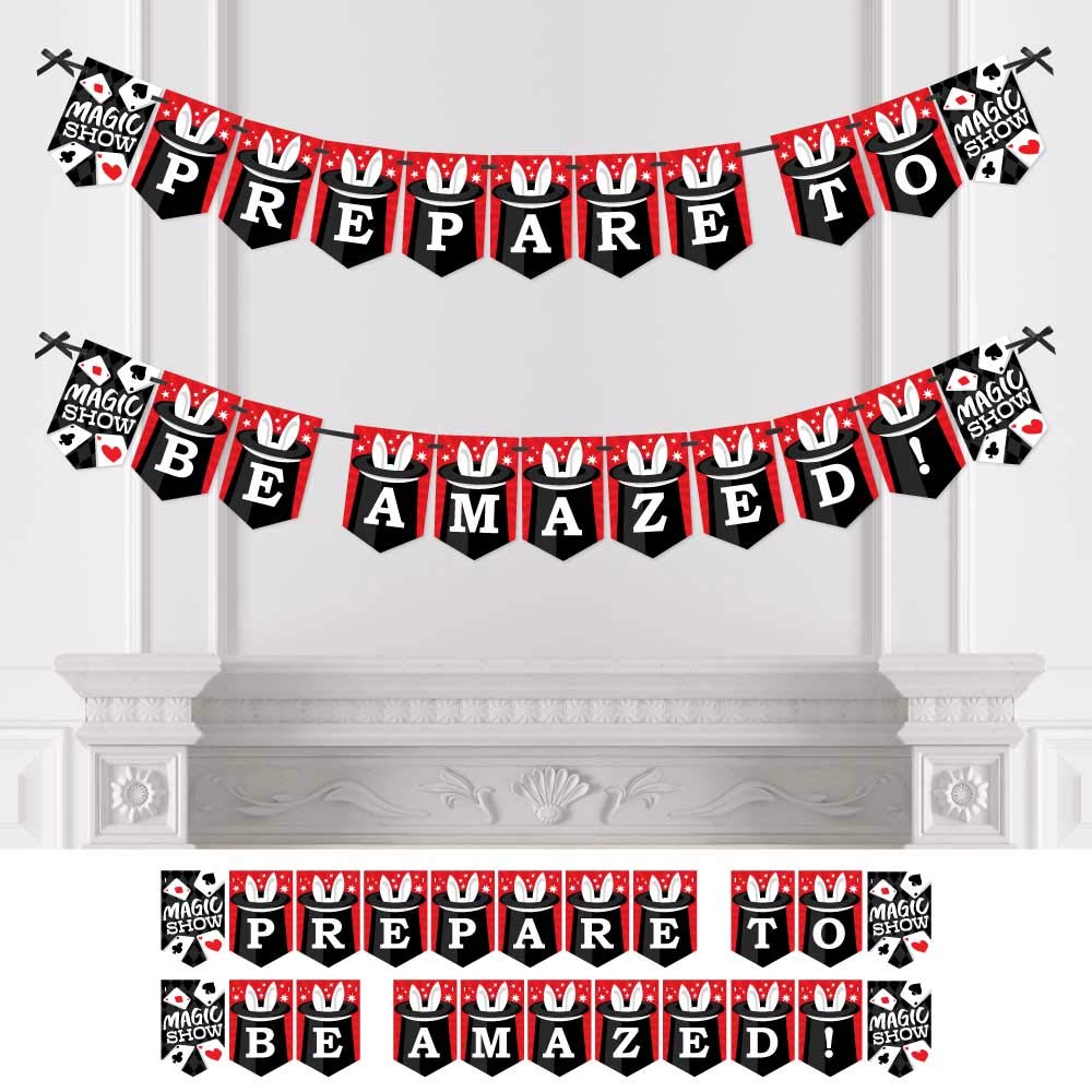 Big Dot of Happiness Ta-Da Magic Show Bunting Banner - Magical Party Decorations for Kids Birthday & Stage Performances - Prepare to be Amazed - Perfect for Circus Themed Parties & Magic Shows