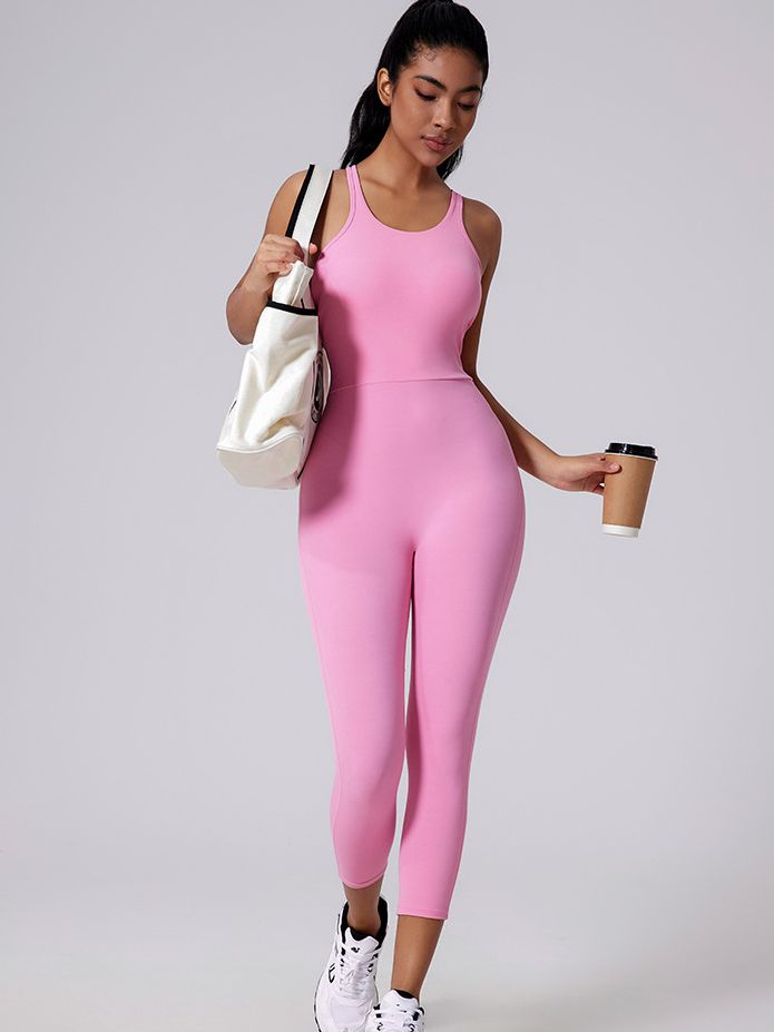 ZASUWA Women's V-Neck Cross Back Backless Bodycon Jumpsuit - Slimming Hip Lift Design for Evening Party, Clubwear & Night Out