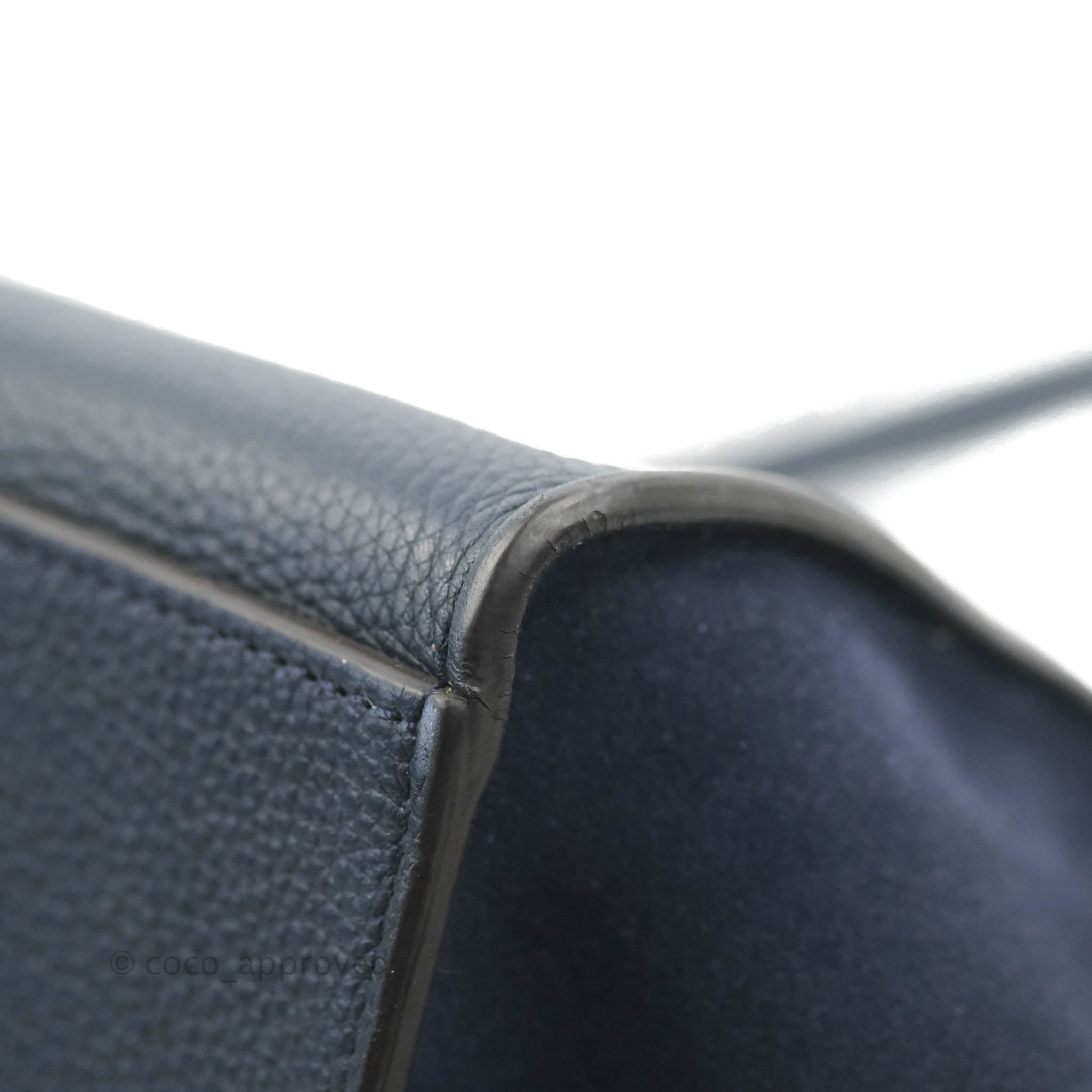 Celine Small Sleek Trapeze Handbag in Navy Calfskin Leather - Perfect for Work, Travel & Everyday Use