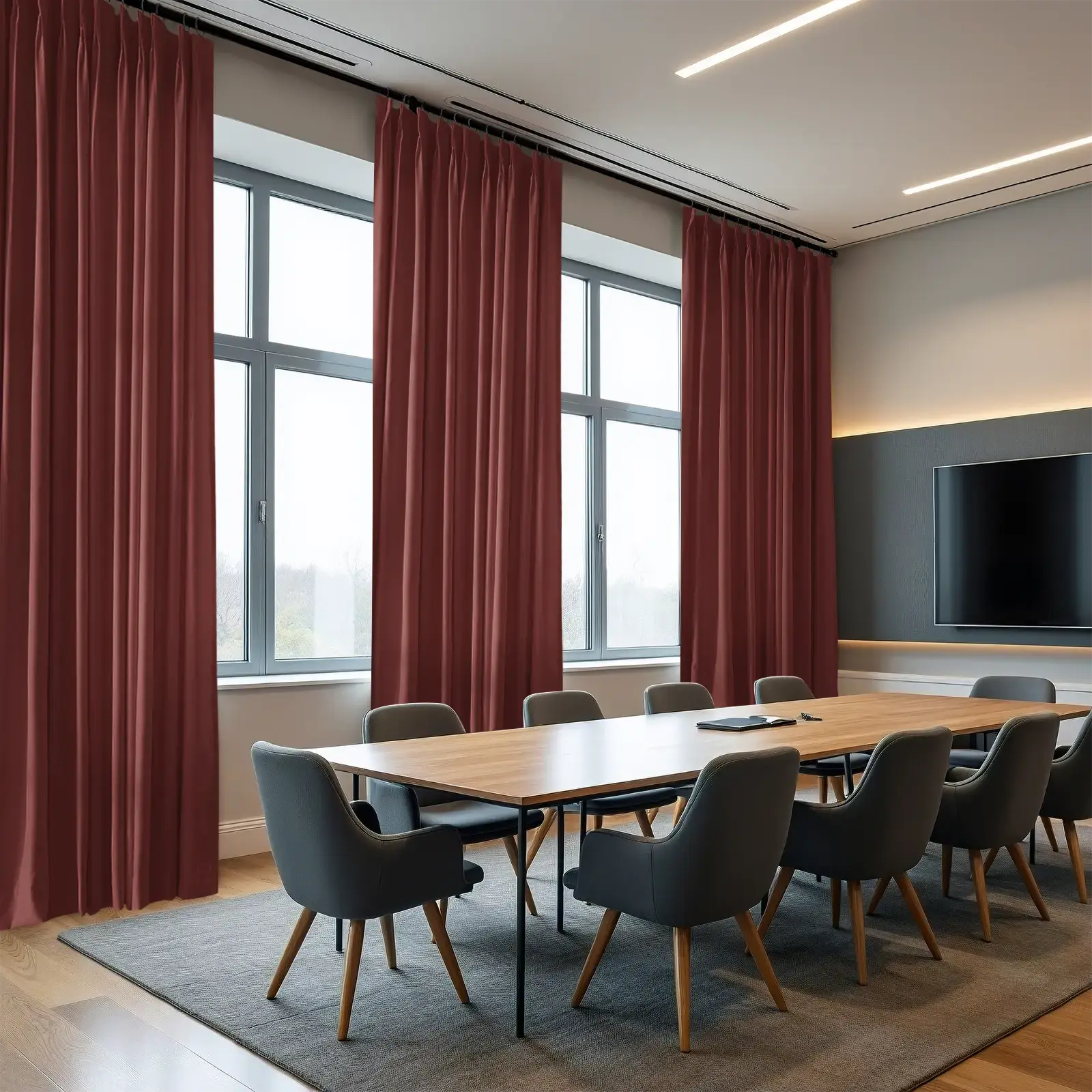 Flame Retardant Pleated Curtains - Fireproof & Heat Resistant for Home Safety - Perfect for Living Room, Bedroom & Office Decor