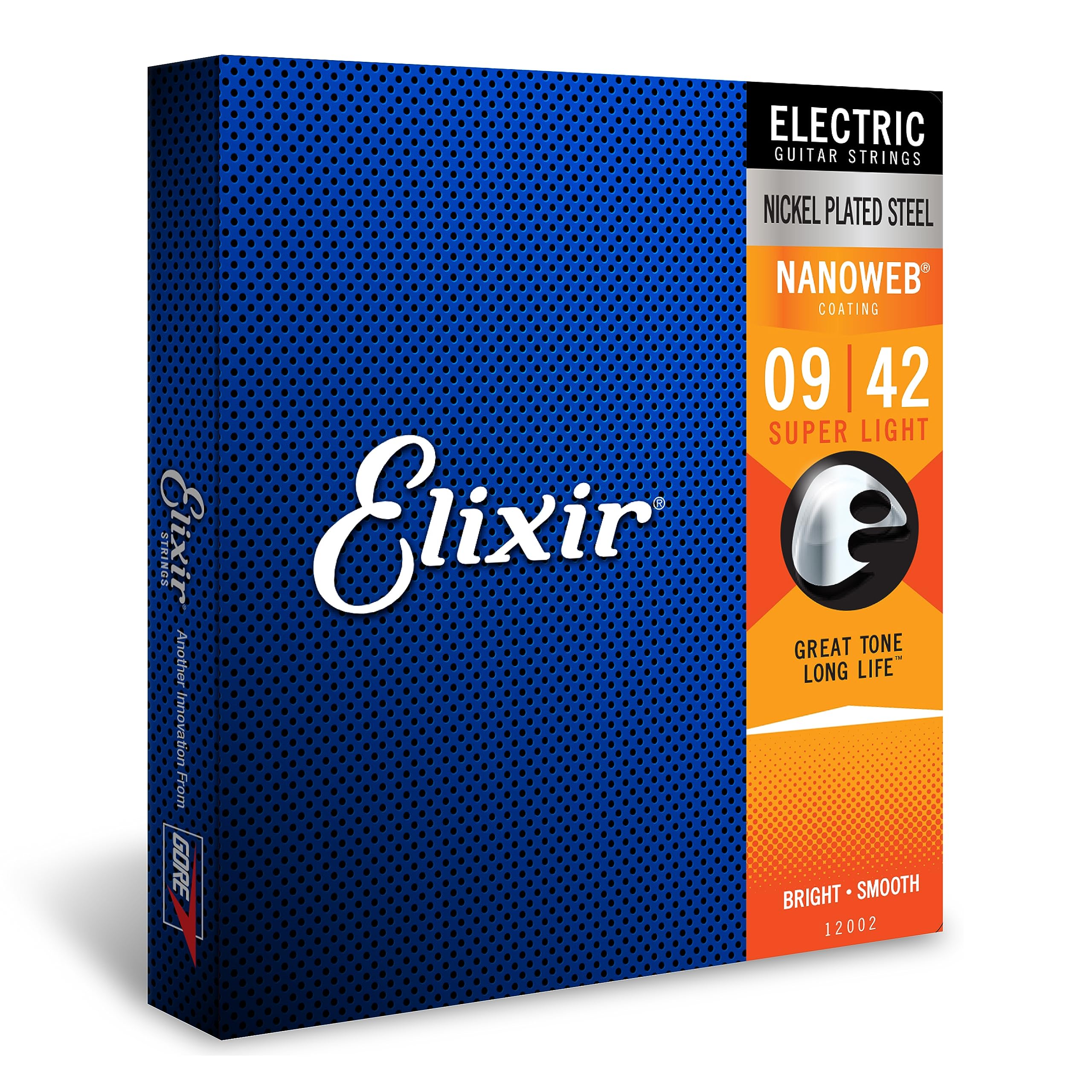 Elixir Electric Guitar Strings 9-42 Super Light 6-String Set - Nickel Plated Steel with NANOWEB Coating for Long-Lasting Bright Tone & Comfortable Feel - Perfect for Rock, Blues & Studio Recording
