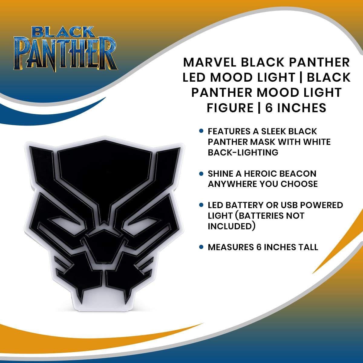 Marvel Black Panther LED Mask Lamp - 6
