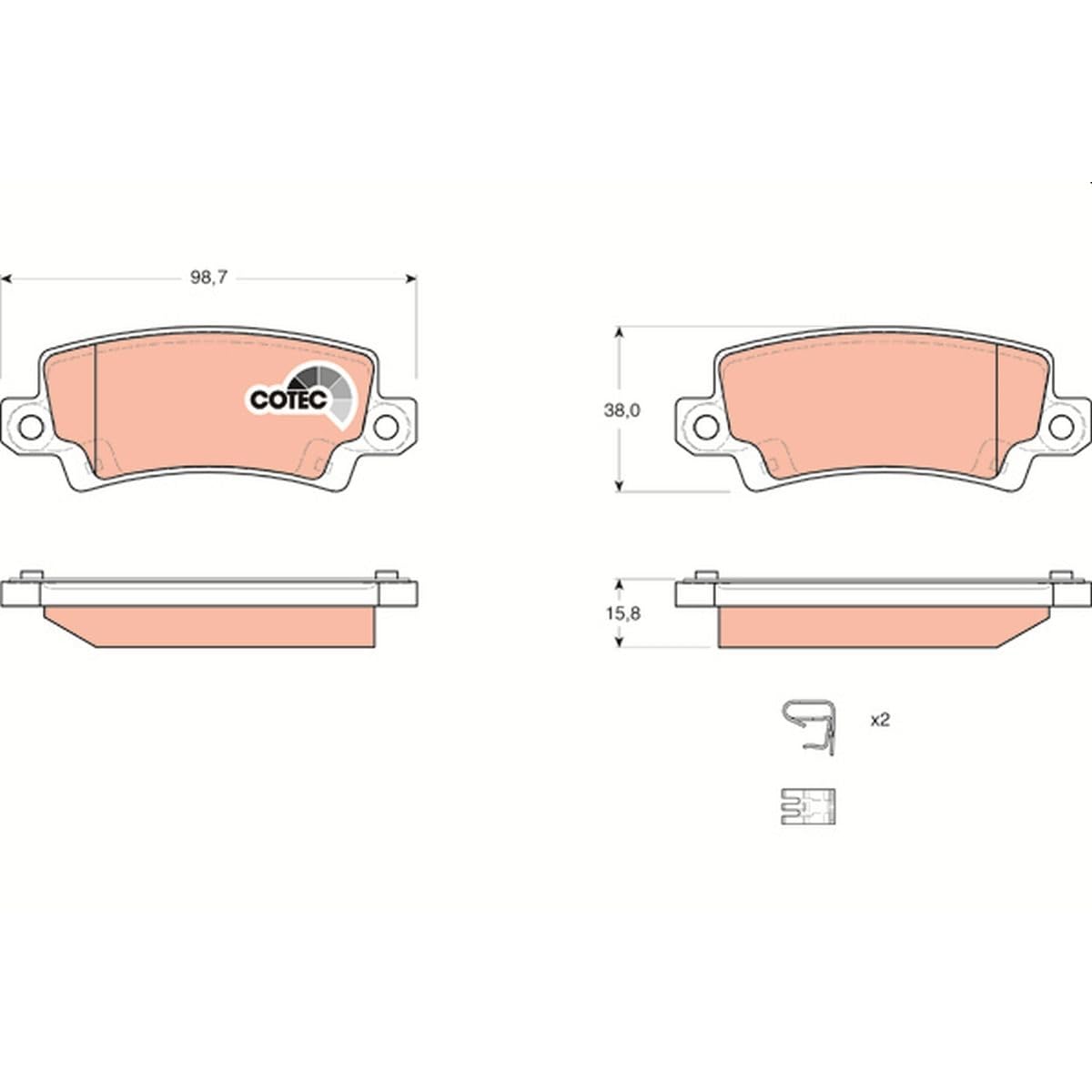 TRW GDB3289 Rear Brake Pads Set - Premium Replacement Brake Pads for Rear Axle | Perfect for Sedans, SUVs & Trucks | Smooth Stopping Power & Long-Lasting Performance