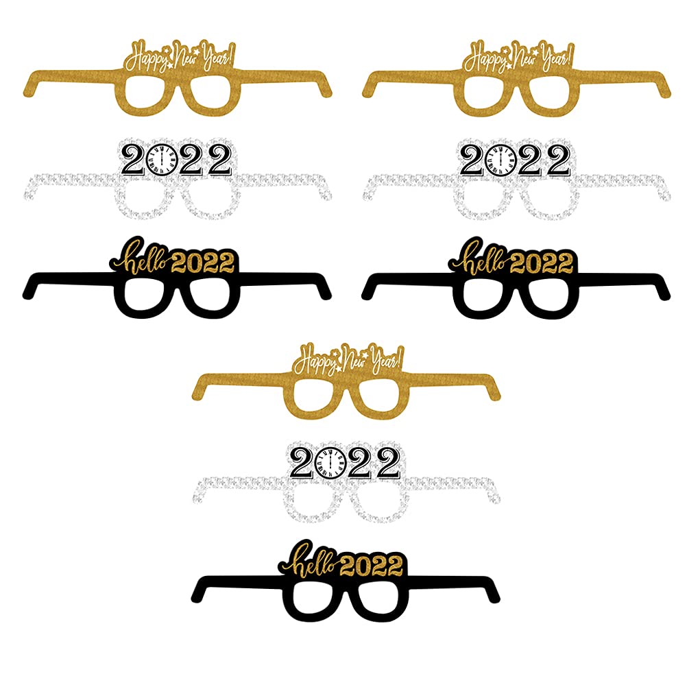 ABOOFAN 9-Piece Elegant New Year Party Glasses Set - Champagne Flutes & Cocktail Glasses for Celebrations, Wedding, Birthday & Holiday Decorations