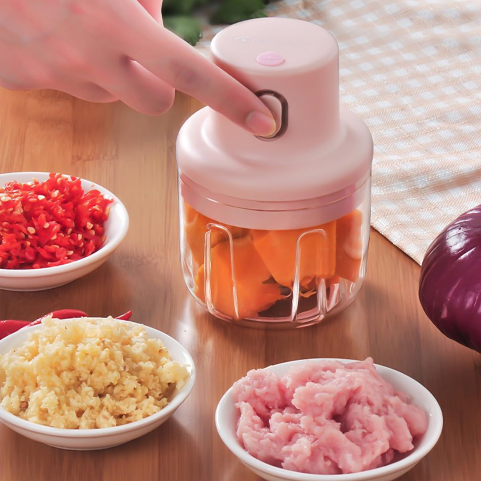 250ML Electric Baby Food Processor & Blender - Wireless Portable Food Chopper for Garlic, Veggies, Dicing, Mincing & Puree | Baby Food Maker & Household Grinder | Perfect for Homemade Baby Food, Smoothies & Meal Prep