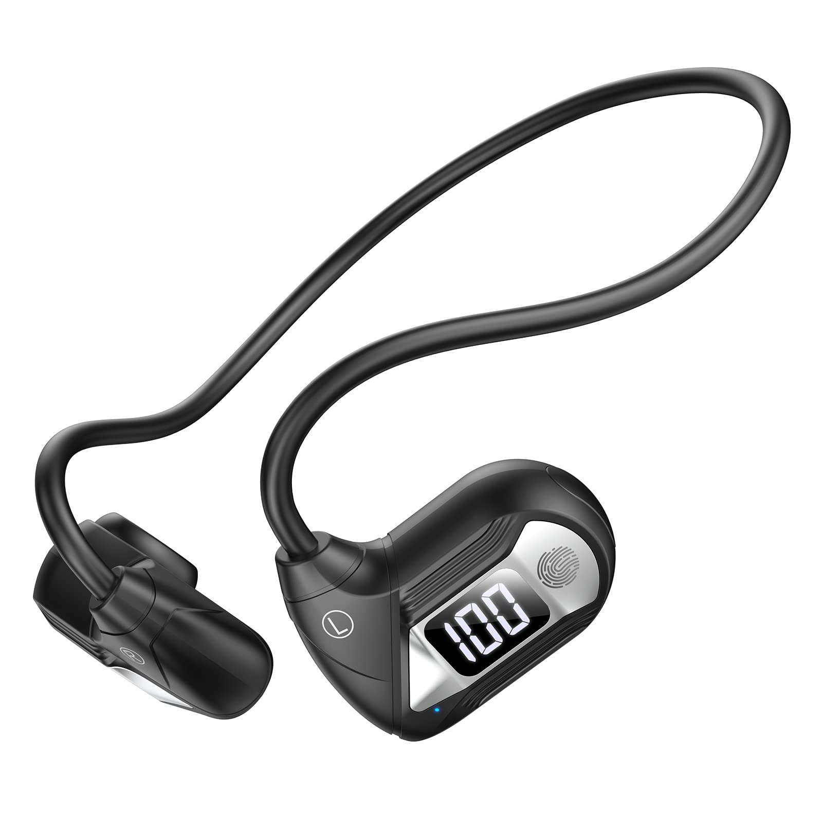 Open Ear Wireless Bluetooth Headphones, Air Conduction Earbuds with Bluetooth 5.3 - 20H Playtime, Touch Control for Running, Cycling, Hiking, Driving - Perfect Gift for Men & Women (Silver Gray) - Ideal for Workouts, Commuting & Outdoor Activities