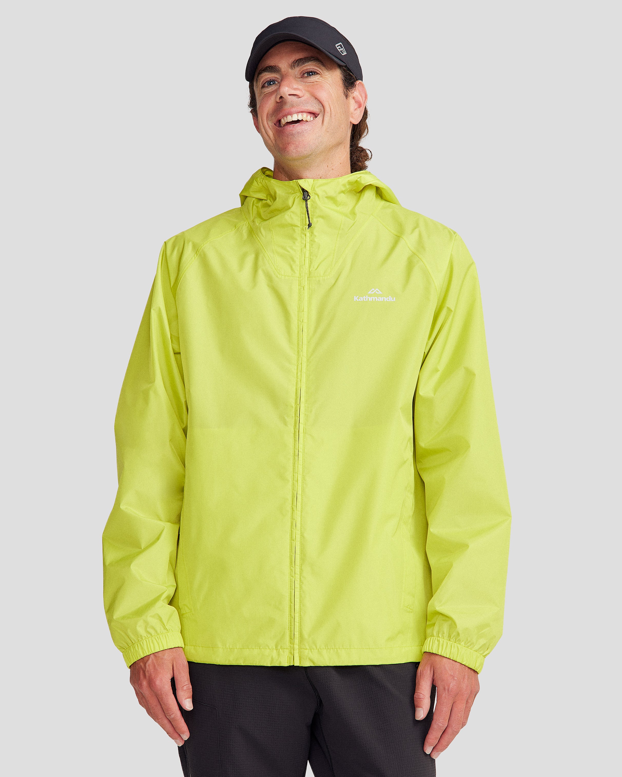 2L Men's Waterproof Rain Jacket - Lightweight & Breathable Outdoor Windbreaker for Hiking, Camping & Travel - Bright Moss Green