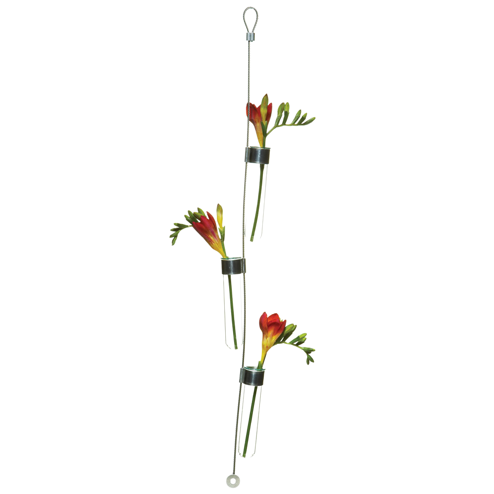 Hanging Airplane Cable & Glass Flower Vase - Modern Home Decor for Living Room, Bedroom, Office - Perfect for Floral Arrangements and Interior Design
