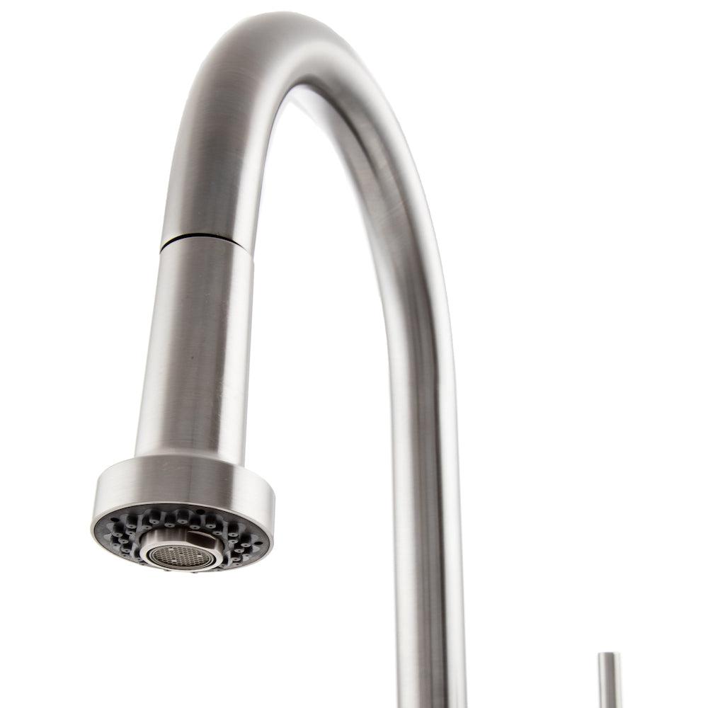 ZLINE Monet Pull Down Single Handle Brushed Nickel Kitchen Faucet - Modern High Arc Design for Easy Dishwashing & Food Prep (MON KF BN)