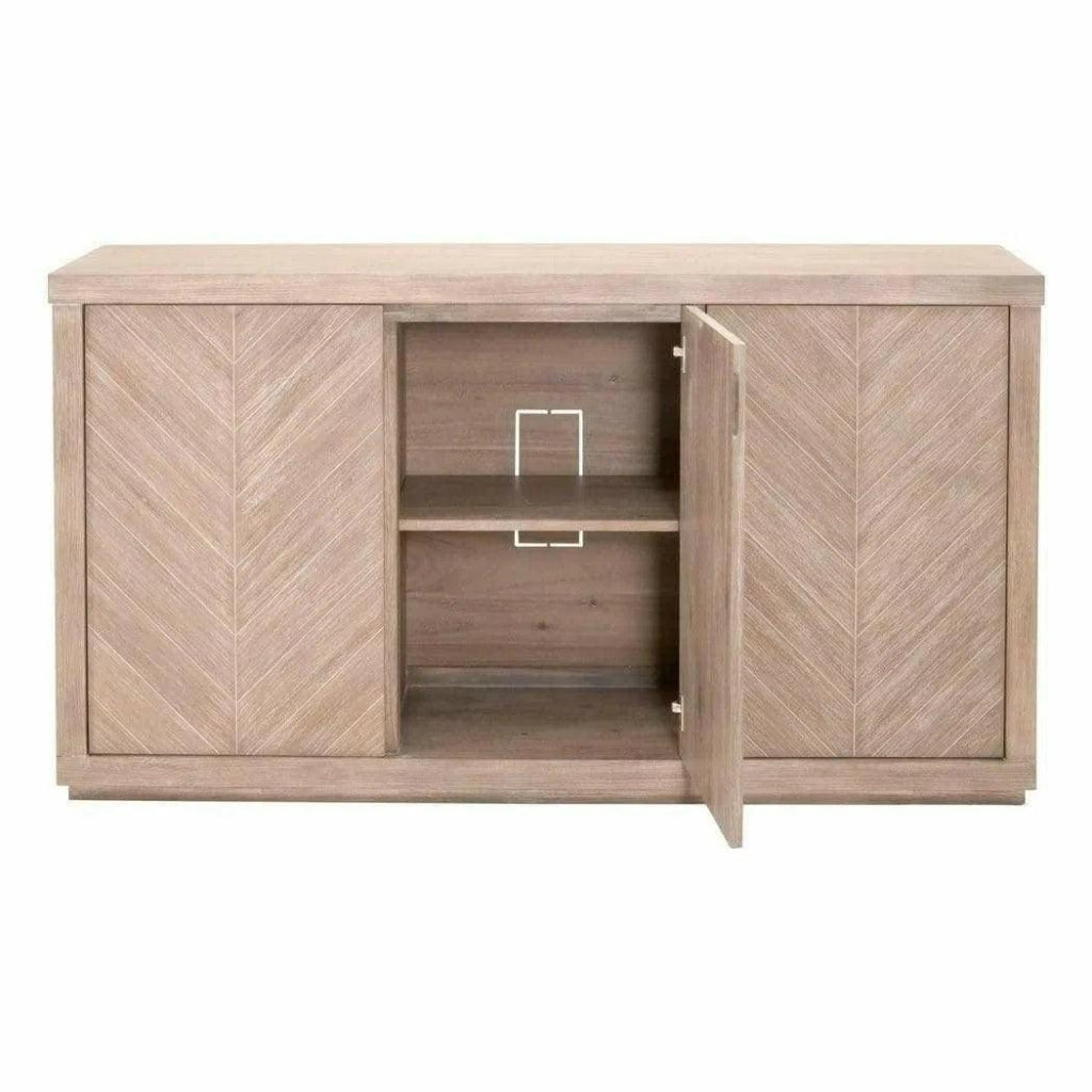 Modern 3-Door Credenza Buffet Sideboard - Stylish Storage for Dining Room, Living Room & Entryway - Perfect for Organizing Dishes, Linens & Home Decor