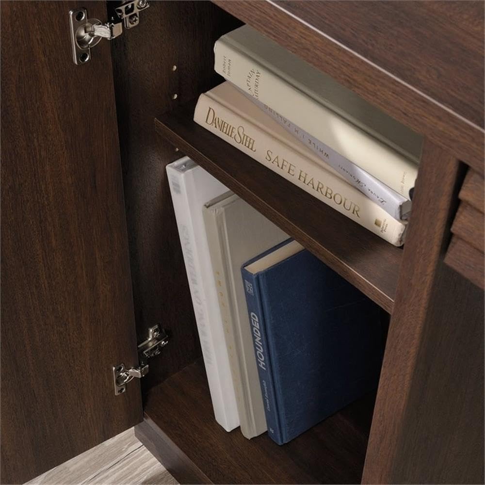Home Office 2-Piece Set - Computer Desk with Wooden Storage Credenza for Small Spaces | Modern Workstation for Home Office, Study Room & Dormitory