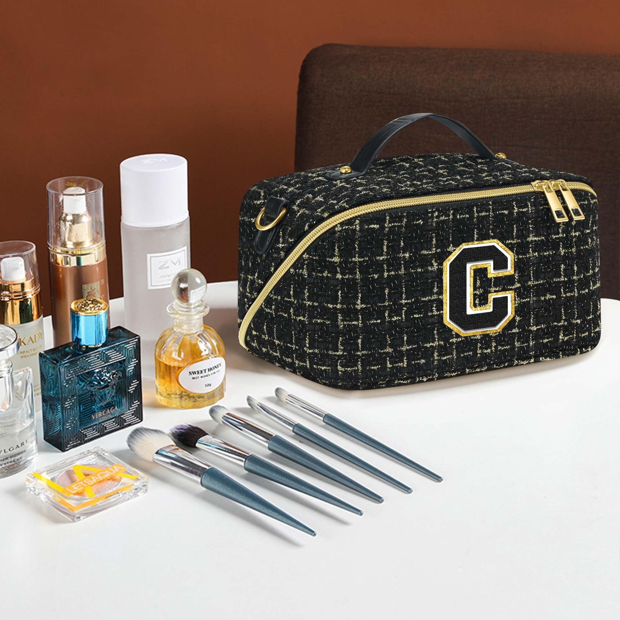YOOLIFE Personalized Easter Makeup Bag for Girls & Teens - Cute Cosmetic Pouch Gift for Easter, Graduation, Mother's Day & Daughter - Perfect for School, Travel & Daily Makeup Storage