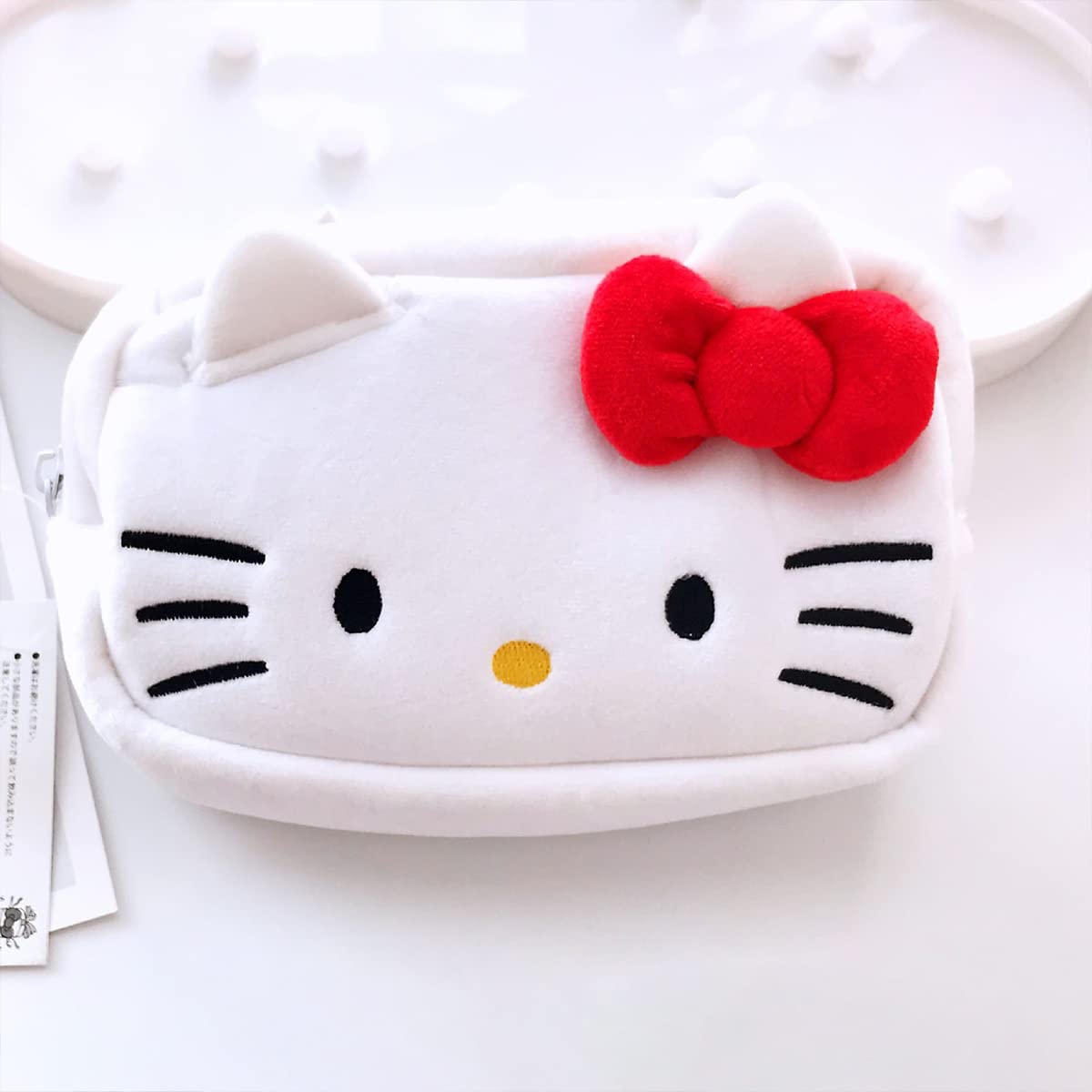 Cute Kitty Cosmetic Bag for Women & Girls - Kawaii Anime Cartoon Makeup Pouch with Large Capacity - Perfect for Travel, School, and Daily Beauty Essentials Storage