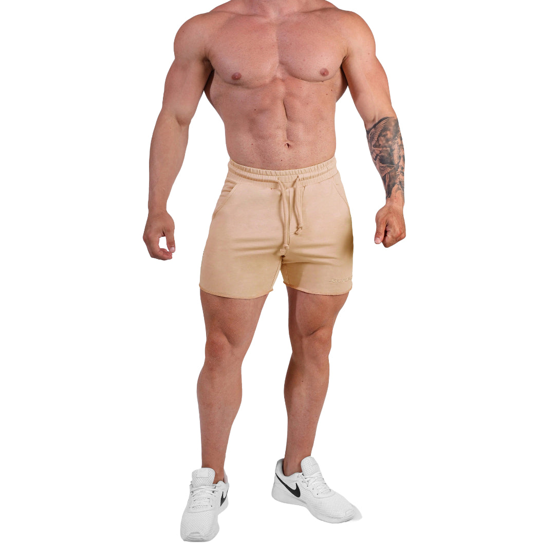 Jed North Motion 5 Sweat Shorts for Men - Khaki Color Quick-Dry Athletic Shorts for Running, Gym & Outdoor Activities