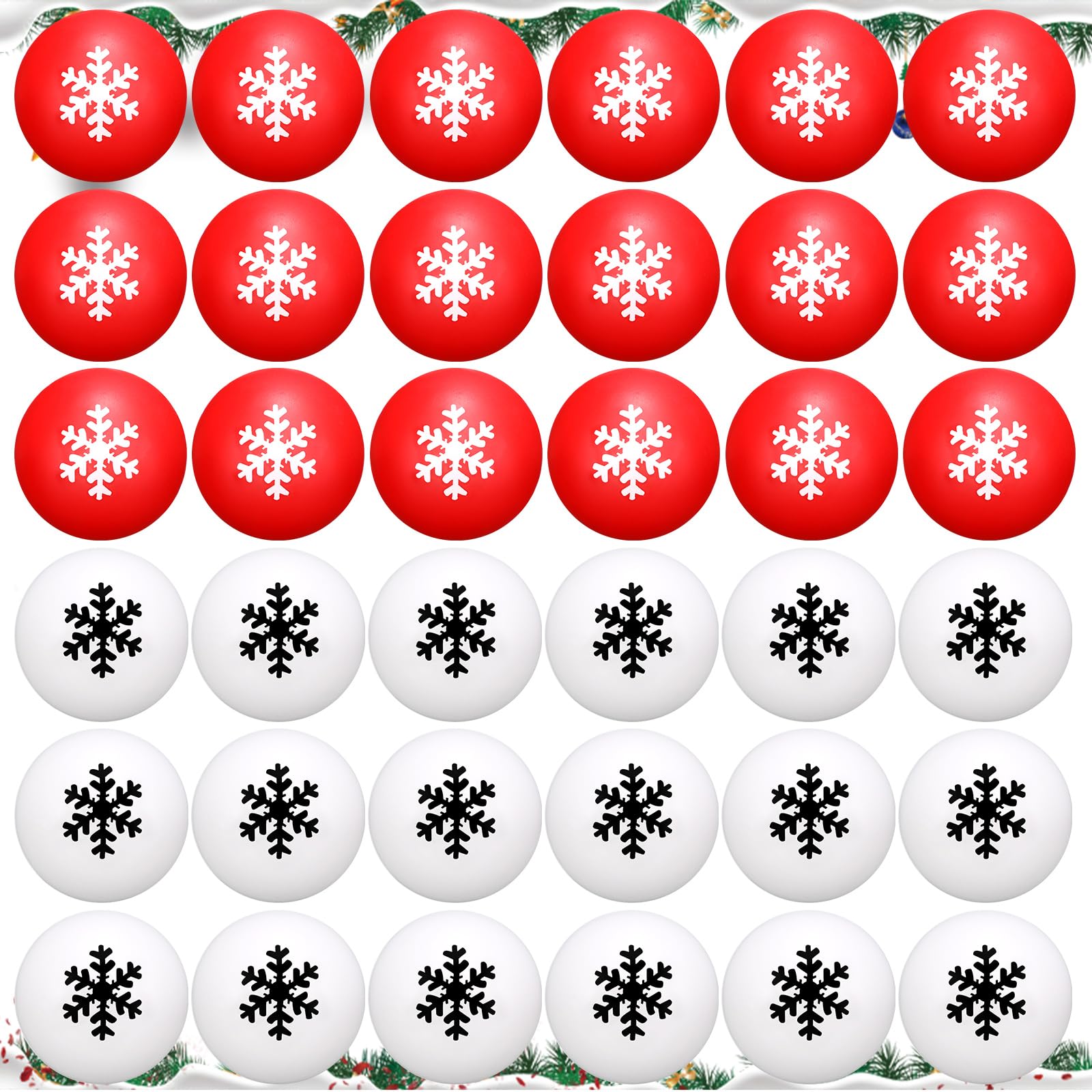 36 Pcs Christmas Stress Ball Snowman Toys - Cute Snowflake Stress Relief Party Favors for Kids, Stocking Stuffers, Gift Bags - Perfect for Christmas Parties, Classroom Rewards & Holiday Gifts (Ages 3+)