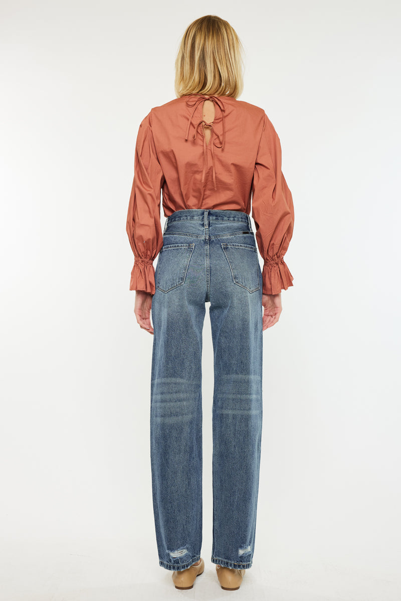Stephanie Ultra High Rise 90's Boyfriend Jeans for Women - Vintage Distressed Denim Pants with Stretch - Perfect for Casual Outfits & Streetwear Fashion