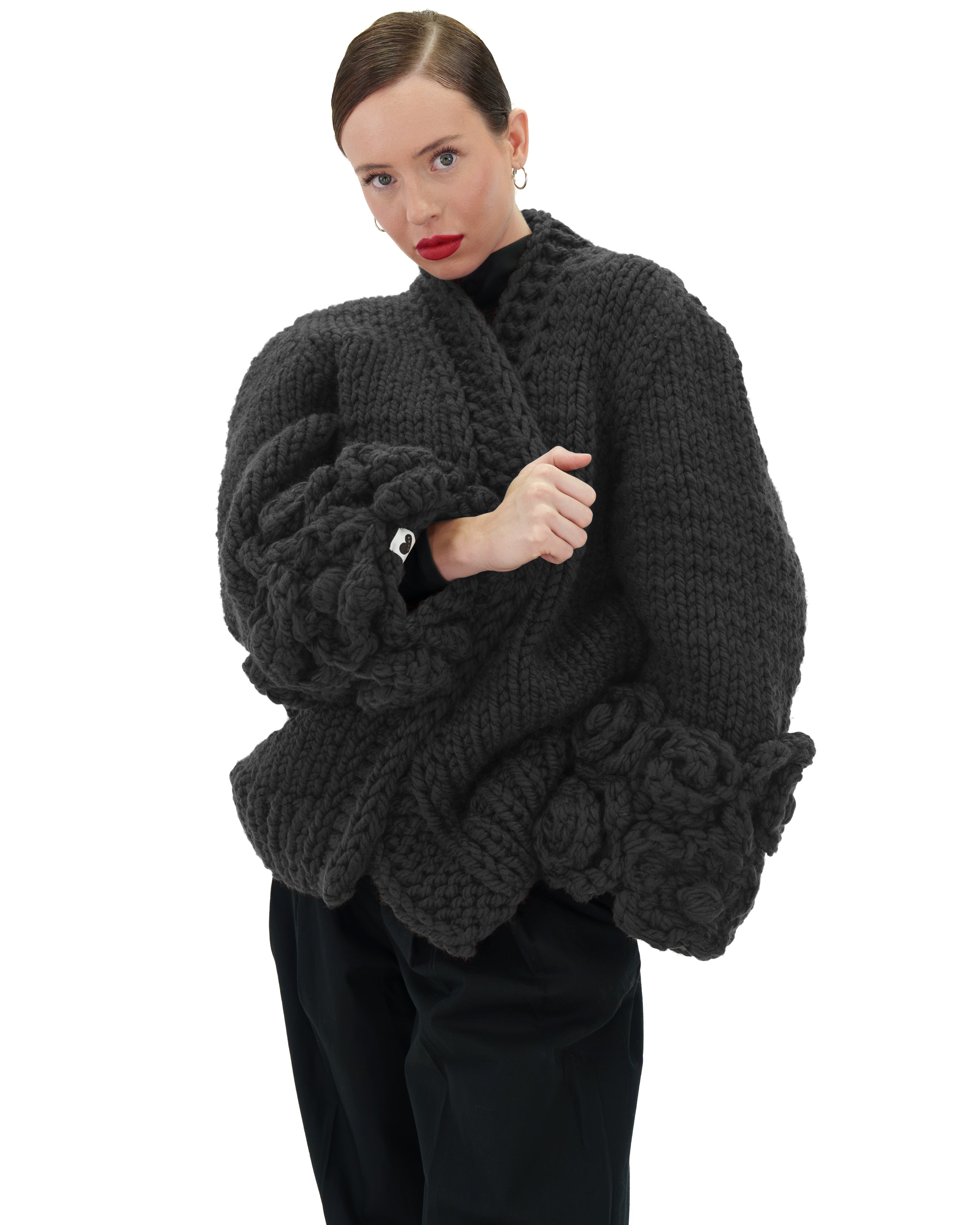 Floral Sleeves Cardigan for Women - Lightweight Open Front Knit Sweater with Floral Embroidery | Perfect for Spring Outfits, Office Wear & Casual Dates